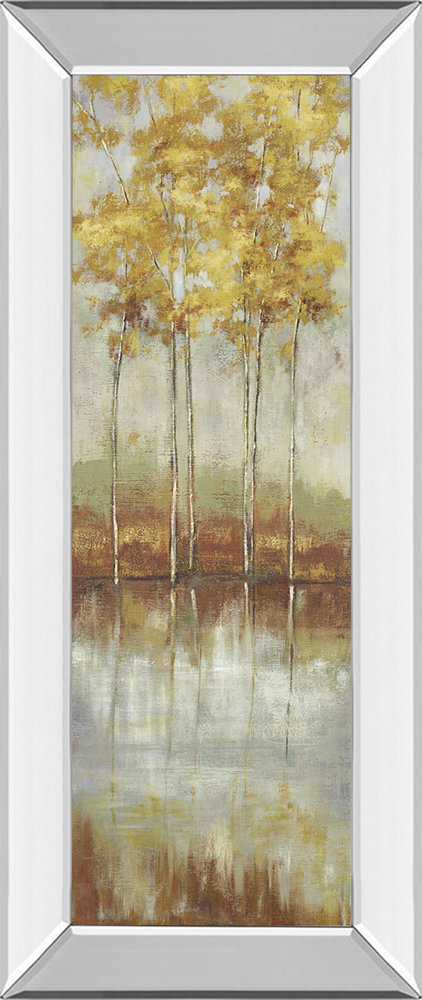 Reflections Il By Allison Pearce - Mirror Framed Print Wall Art - Yellow Classy Art