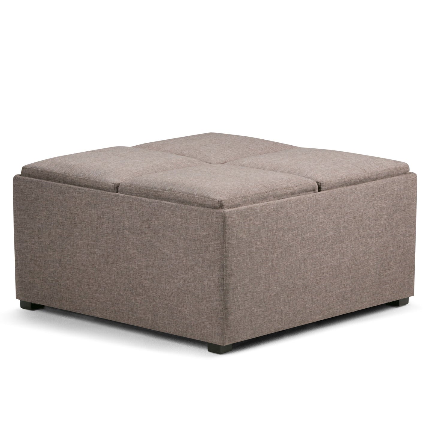 Avalon - Square Coffee Table, Storage Ottoman Simpli-Home