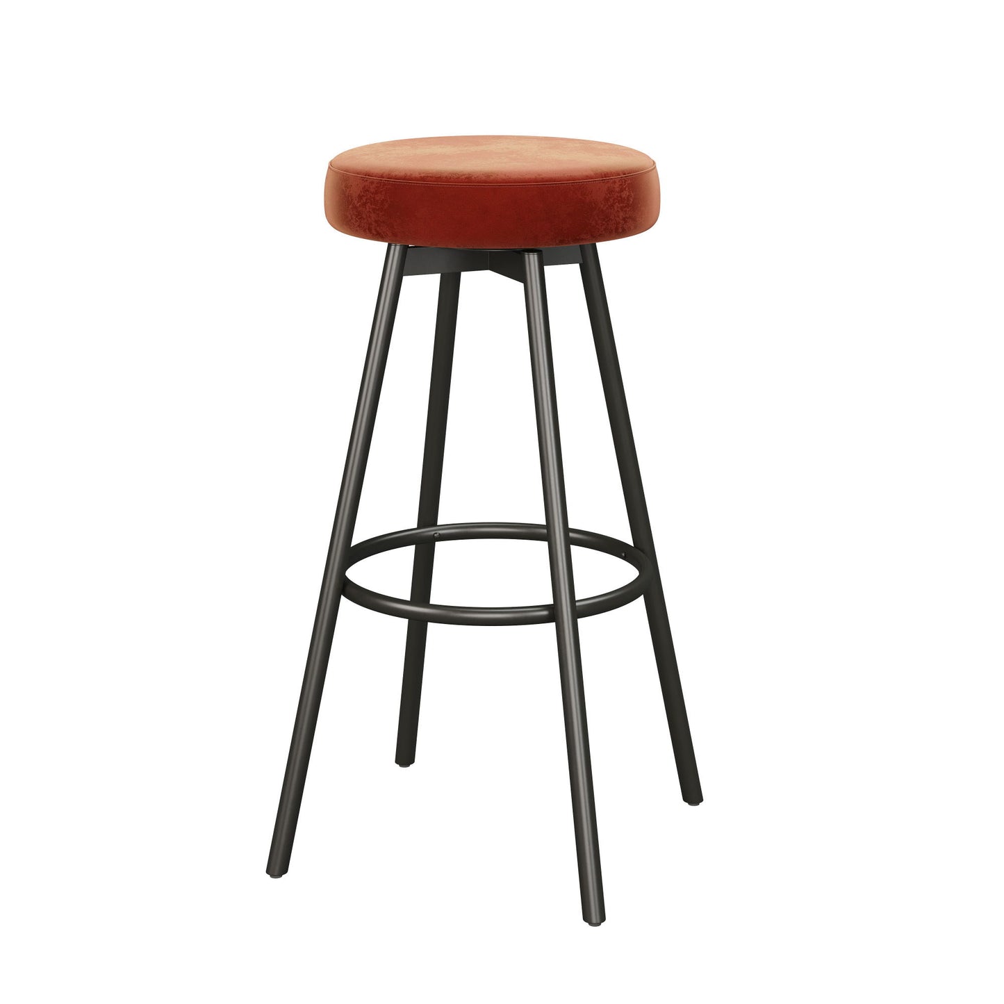 Modern Glam Upholstered Faux Velvet Bar Stool Walker Edison