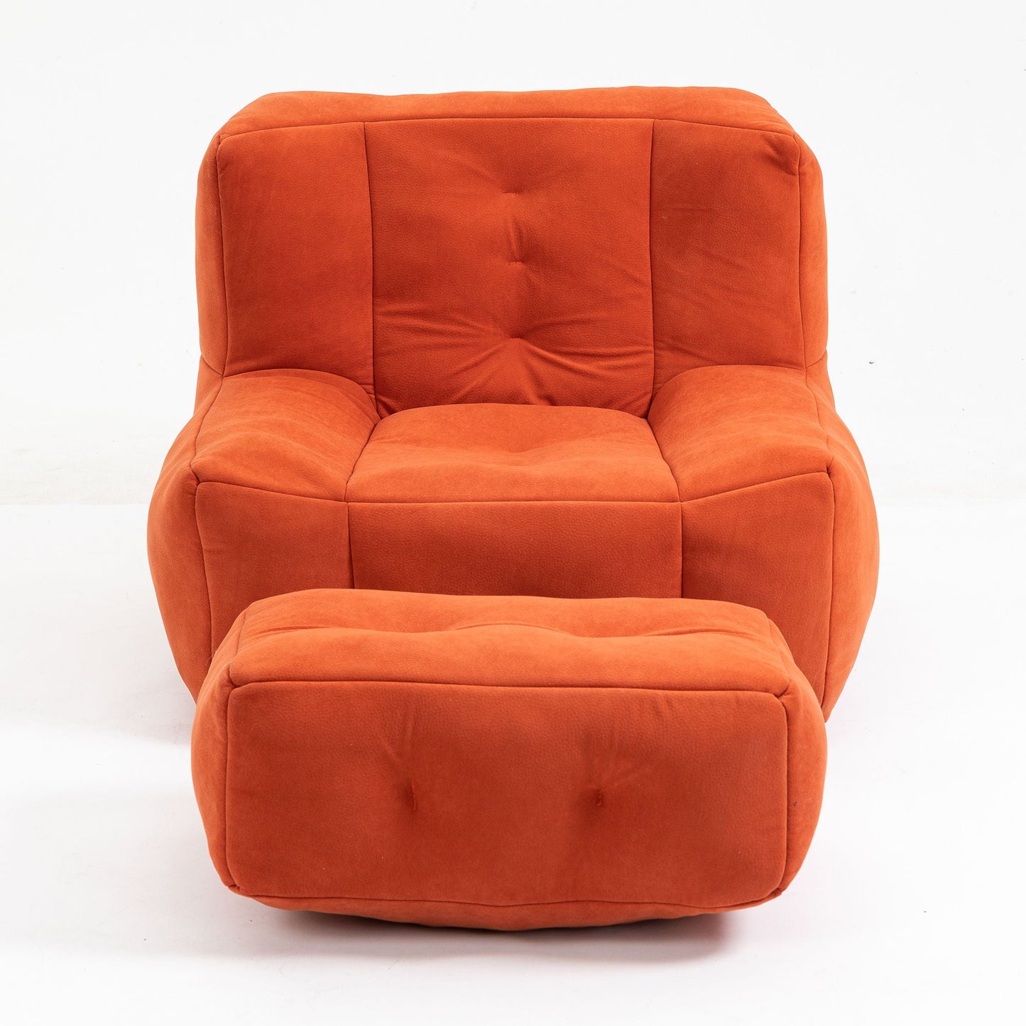Modern Indoor Fluffy Bean Bag Chair With Memory Foam And Ottoman, Super Soft Home Essentials