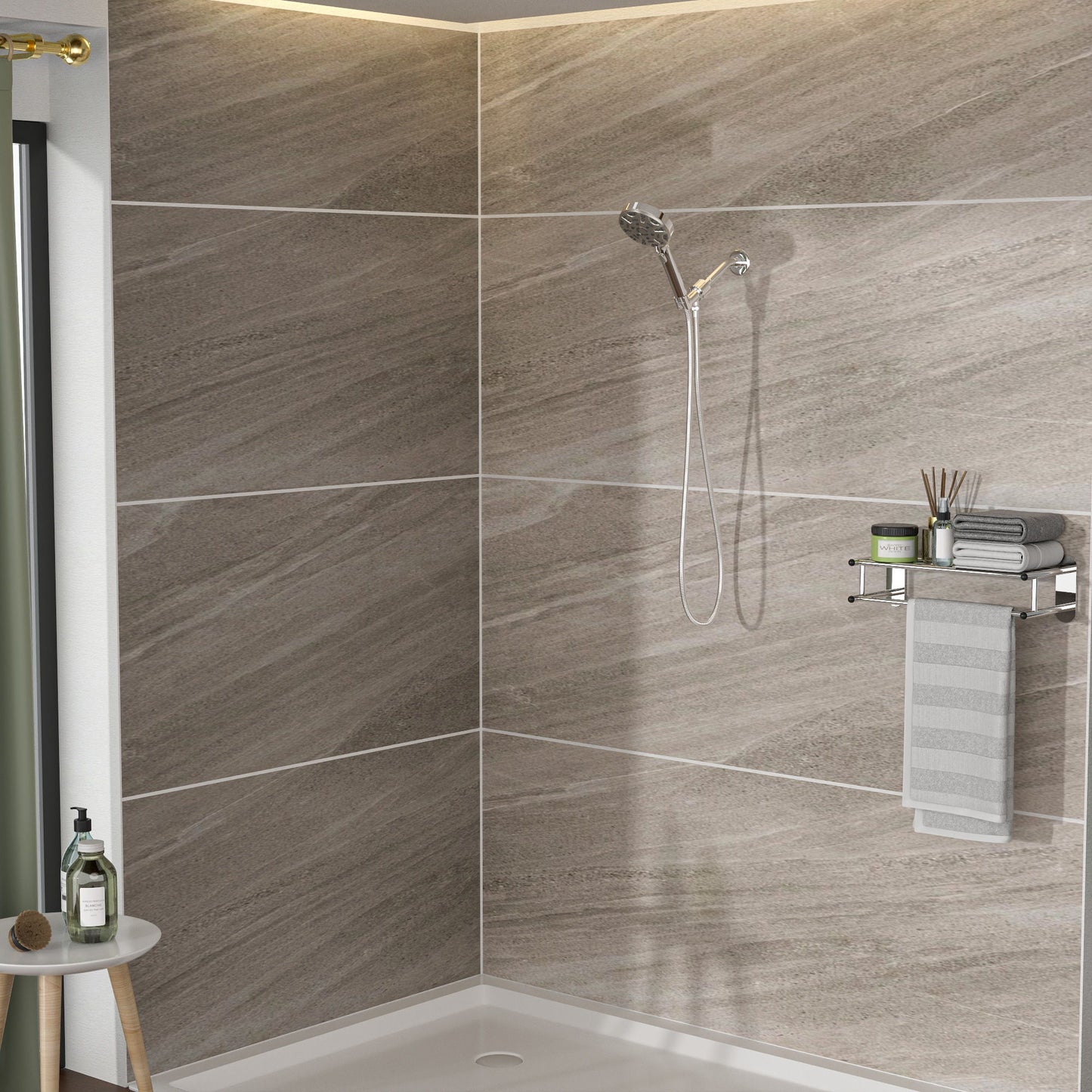 Multi Function Adjustable Hand Shower 8 Function Hand Shower Plastic With Wall Mount - Chrome Daily Nest