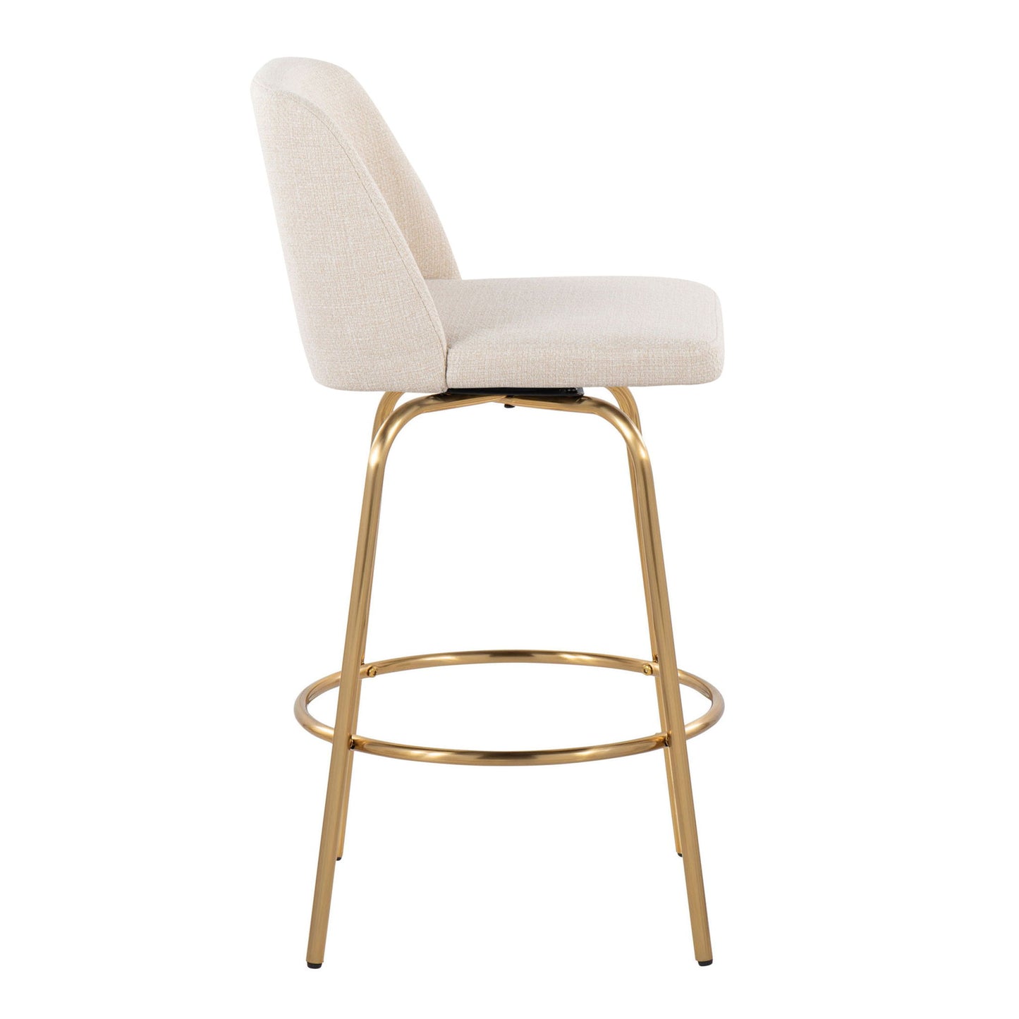 Toriano - Contemporary, Fixed Height Counter Stool With Swivel With Round Footrest (Set of 2) Lumi Source
