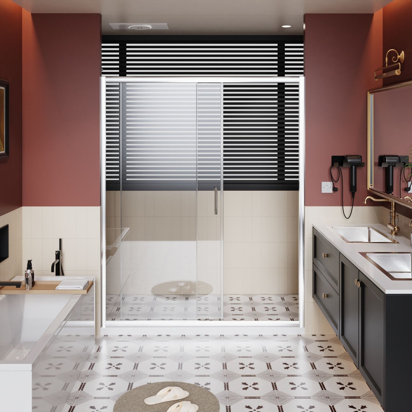 Sliding Shower Door With And Handle - Chrome Daily Nest