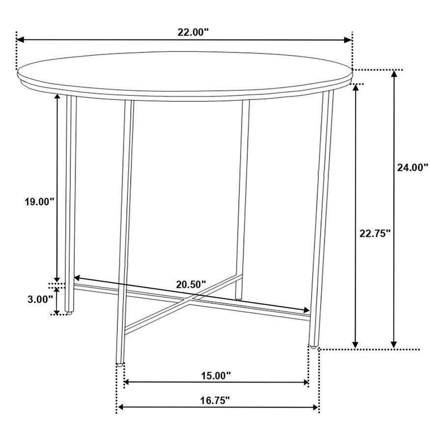 Ellison - Round Marble Top Table CoasterEssence