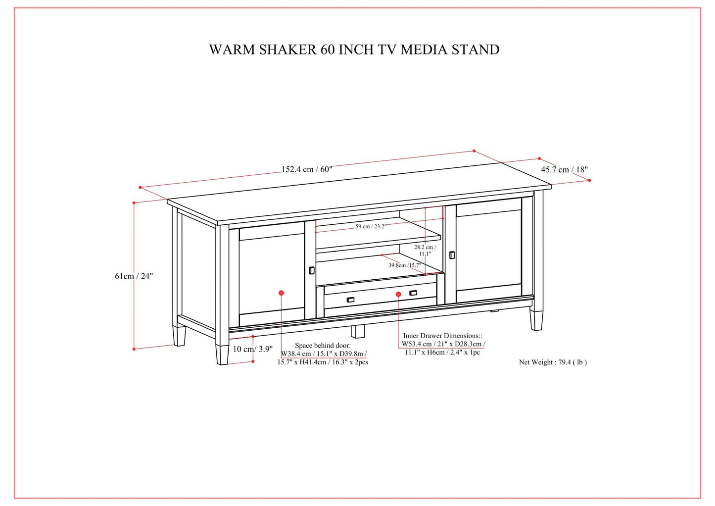 Warm Shaker - TV Media Stand - Brown Simpli-Home