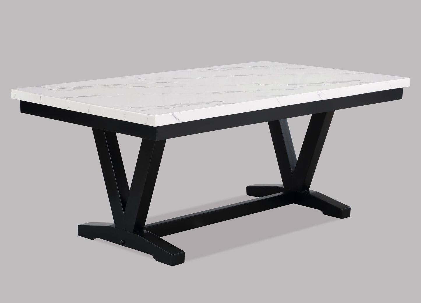 Tanner - Dining Table, Faux Carrara Marble - White / Black Crown Mark