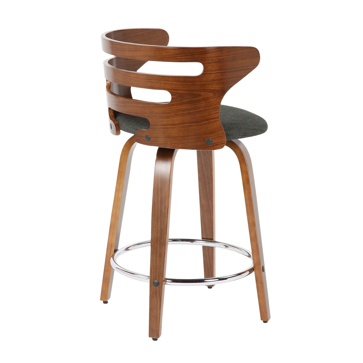 Cosini - Mid Century Modern Fixed Height Counter Stool With Footrest With Swivel (Set of 2) Lumi Source