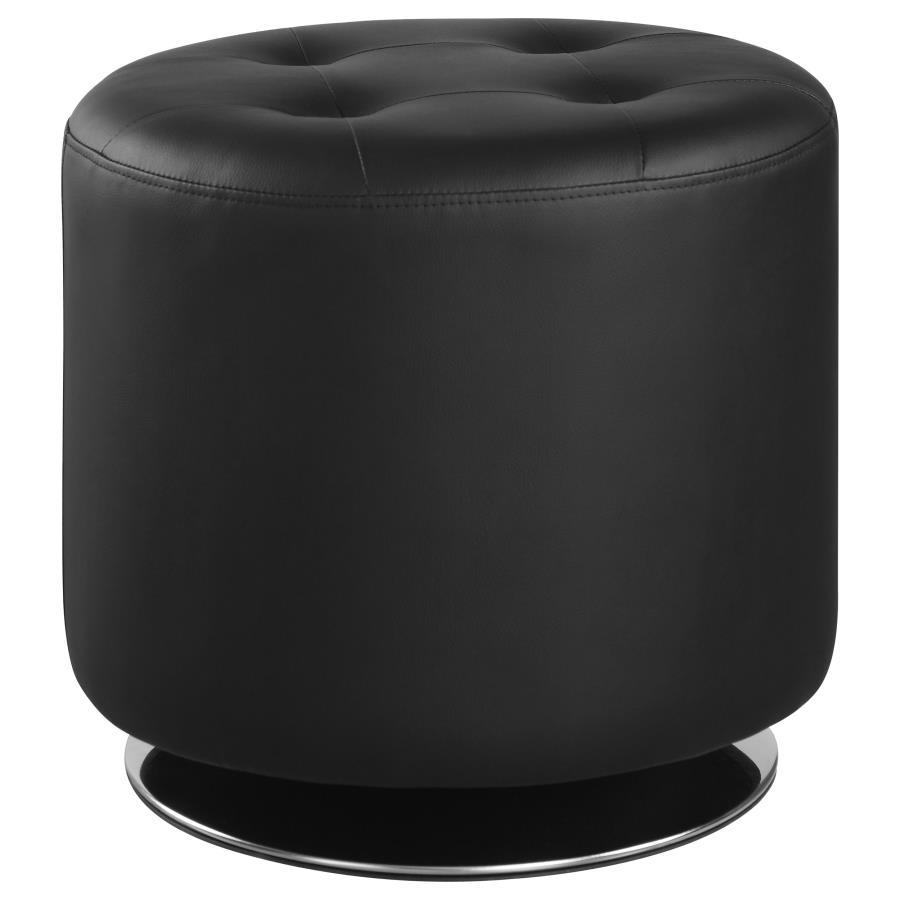 Bowman - Round Upholstered Tufted Swivel Ottoman CoasterEveryday