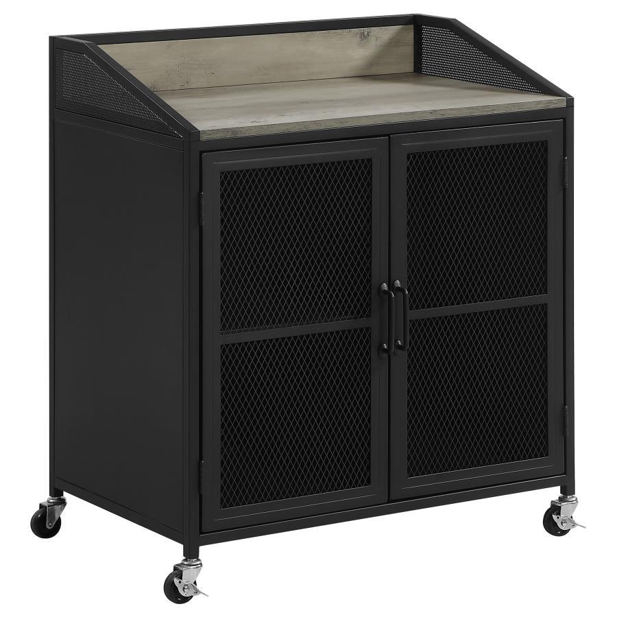 Arlette - 2 Door Mobile Home Bar Wine Cabinet - Sandy Black CoasterEveryday