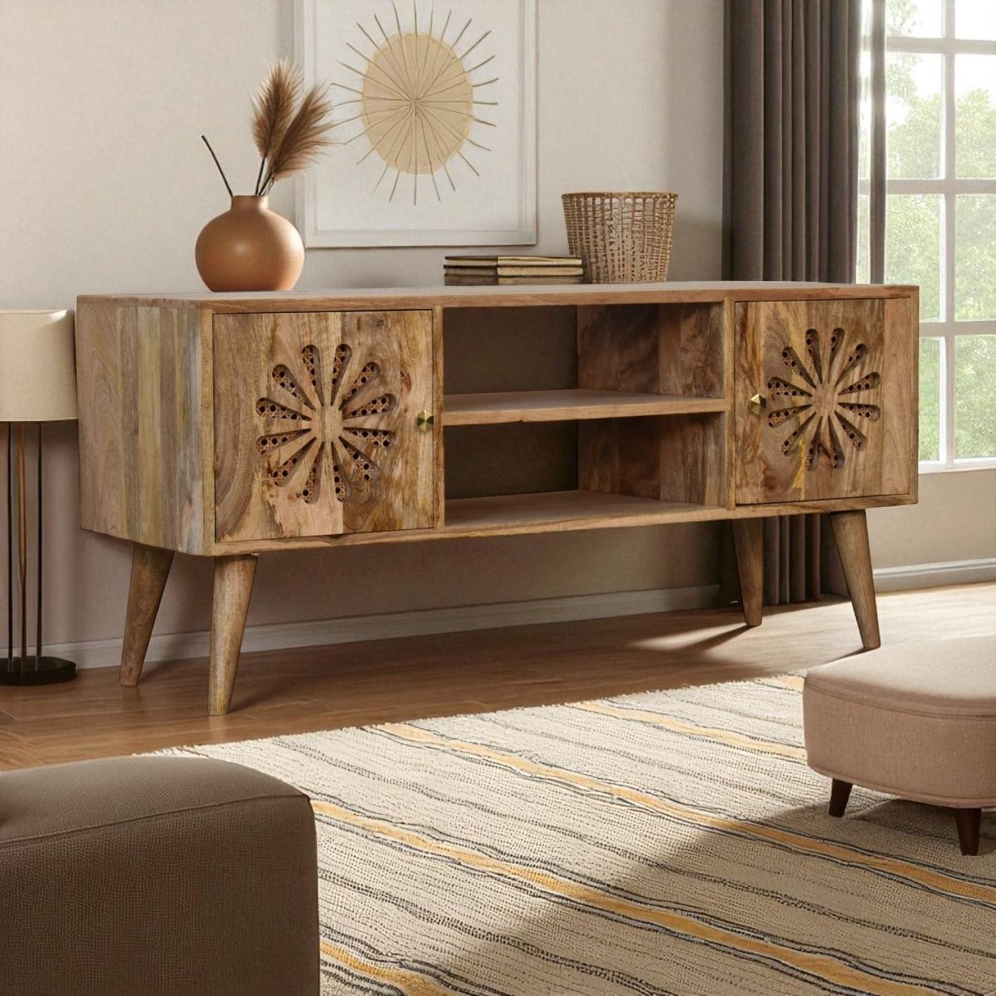 Rosalie - Media Unit - Beige Brown Artisan Furniture
