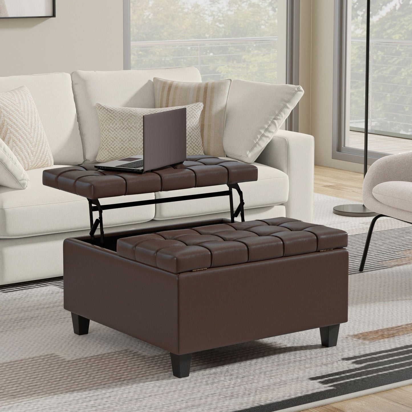 Harrison - Large Coffee Table Storage Ottoman Simpli-Home