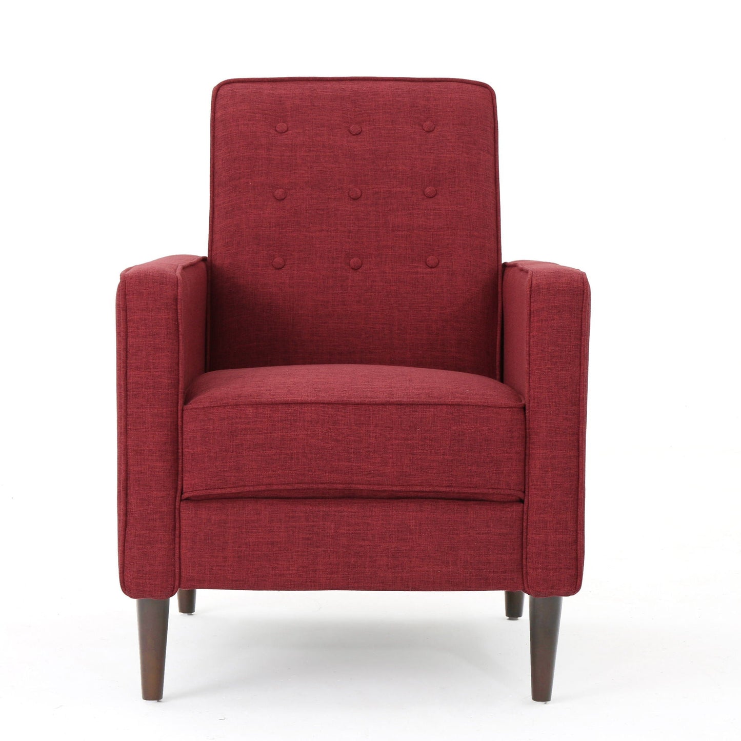 Mid-Century Modern Recliner With Button Tufted Waffle Stitch Noble House