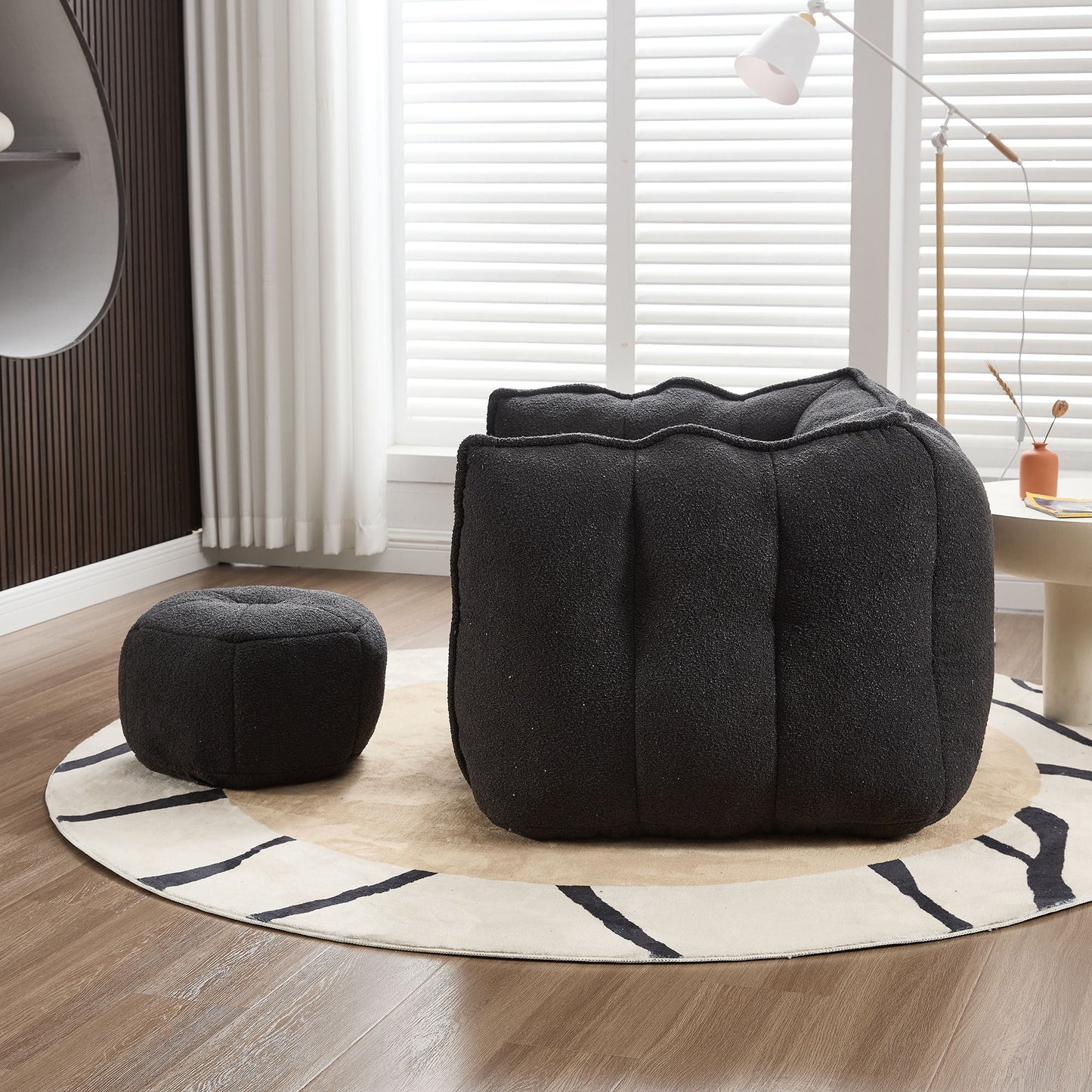 Soft Chenille Bean Bag Chair With High Resilient Foam Home Essentials