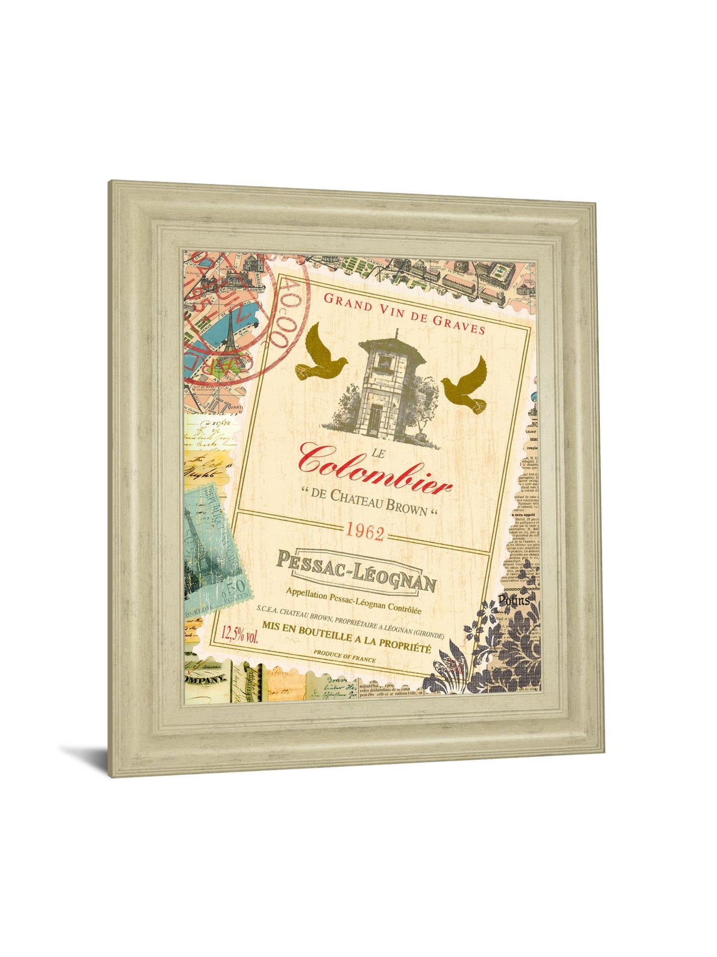 Wine Tour 1 By Maria Mendez - Framed Print Wall Art - Beige Classy Living