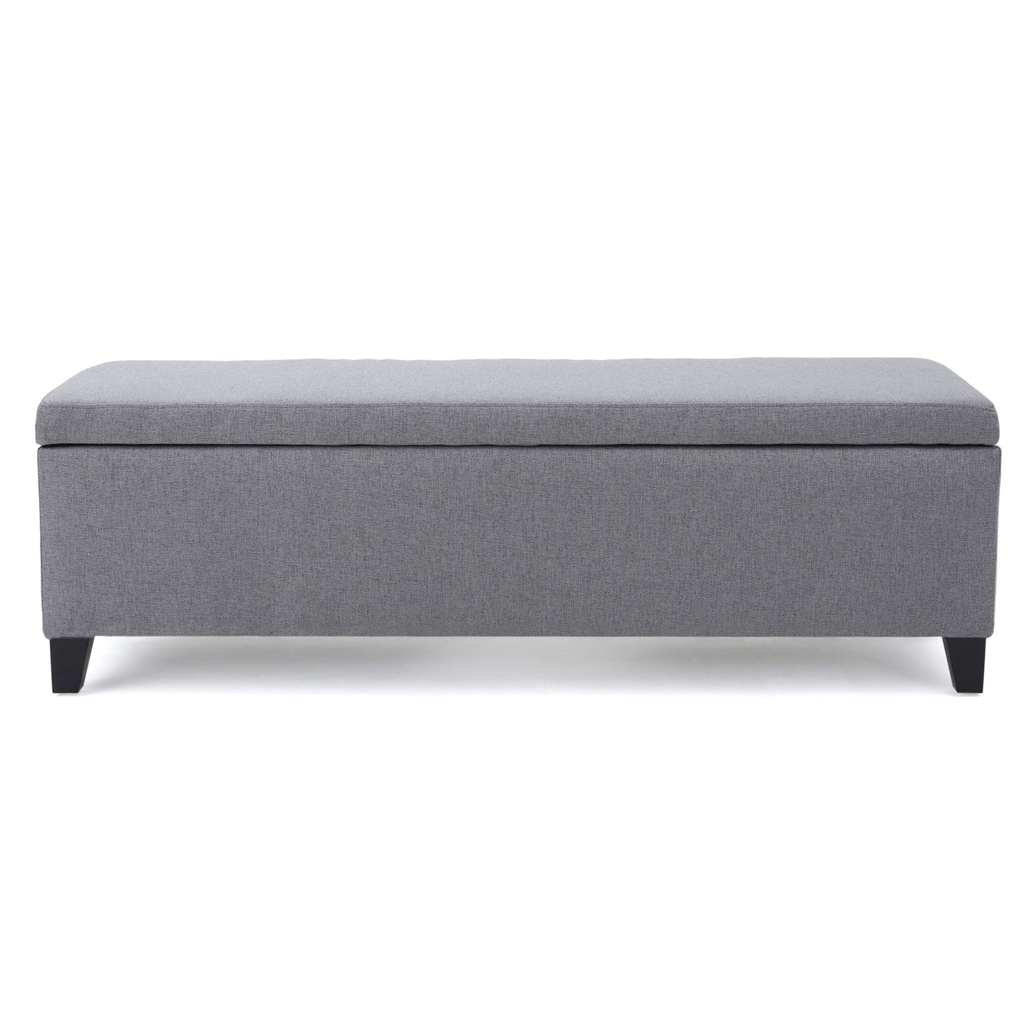 Contemporary Storage Ottoman Bench With Polyester Upholstery Noble House