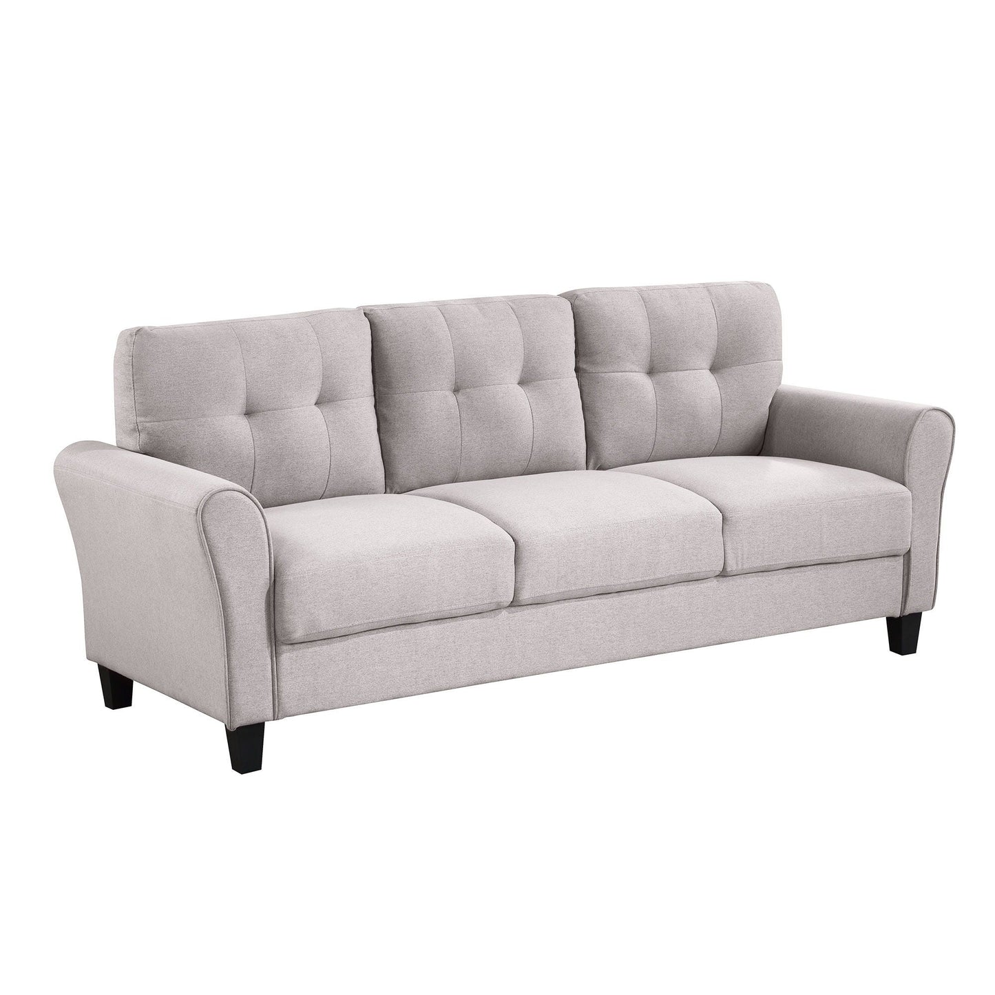 Modern Living Room Sofa Linen Upholstered Couch Furniture For Home Or Office Hearth and Haven