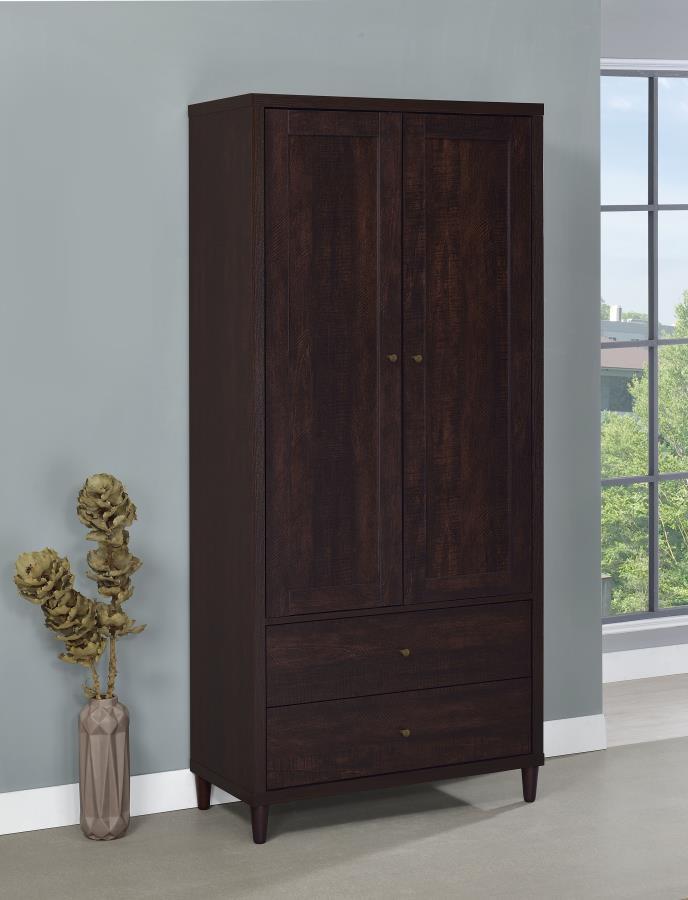 Wadeline - 2 Door Tall Accent Storage Cabinet - Rustic Tobacco CoasterEveryday
