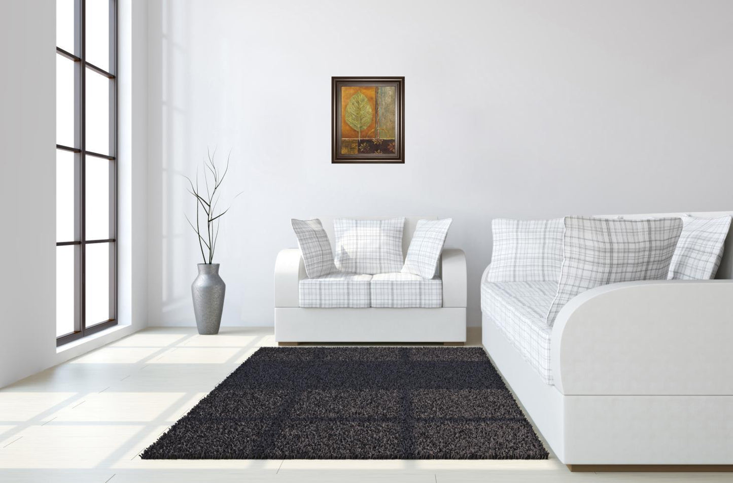 Copper Leaf By Viola Lee - Framed Print Wall Art - Dark Brown - Snoozhouse