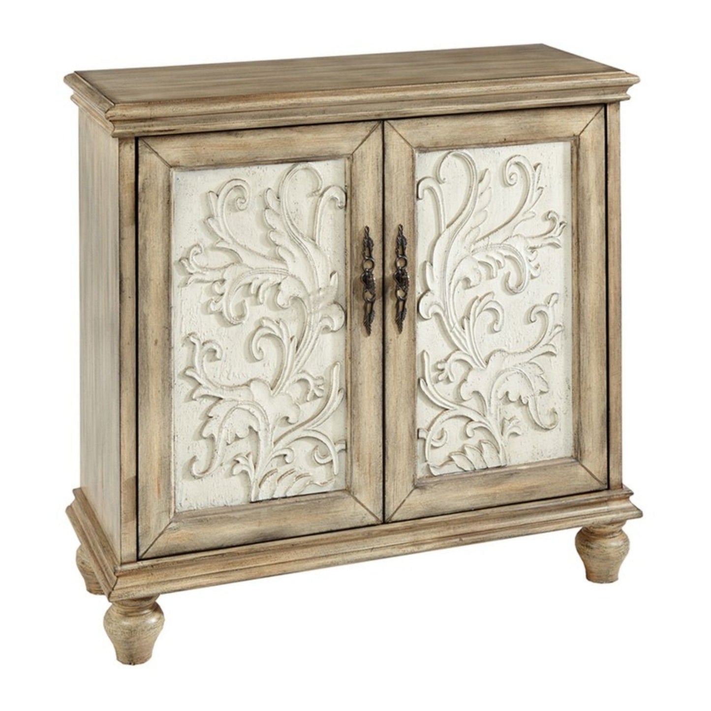 Driscoll - 2 Door Cabinet With Floral Design - Reclaimed Natural JLA