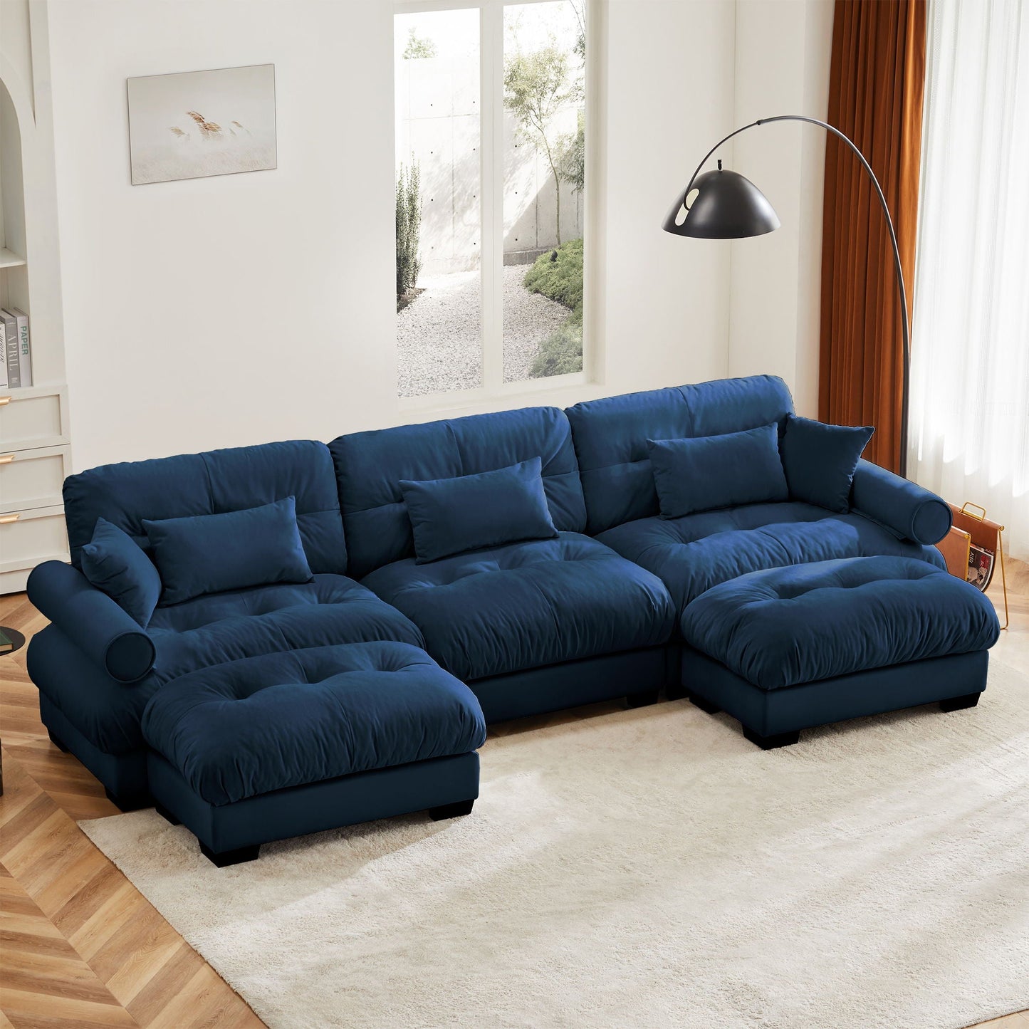 Super Comfort Oversized Modular Sectional Sofa With Movable Ottoman - Snoozhouse