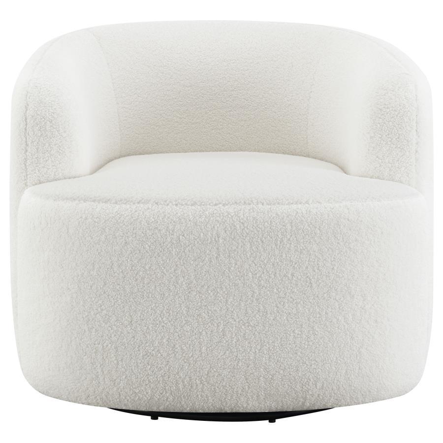 Hudson - Faux Sheepskin Upholstered Swivel Chair - Natural CoasterElevations