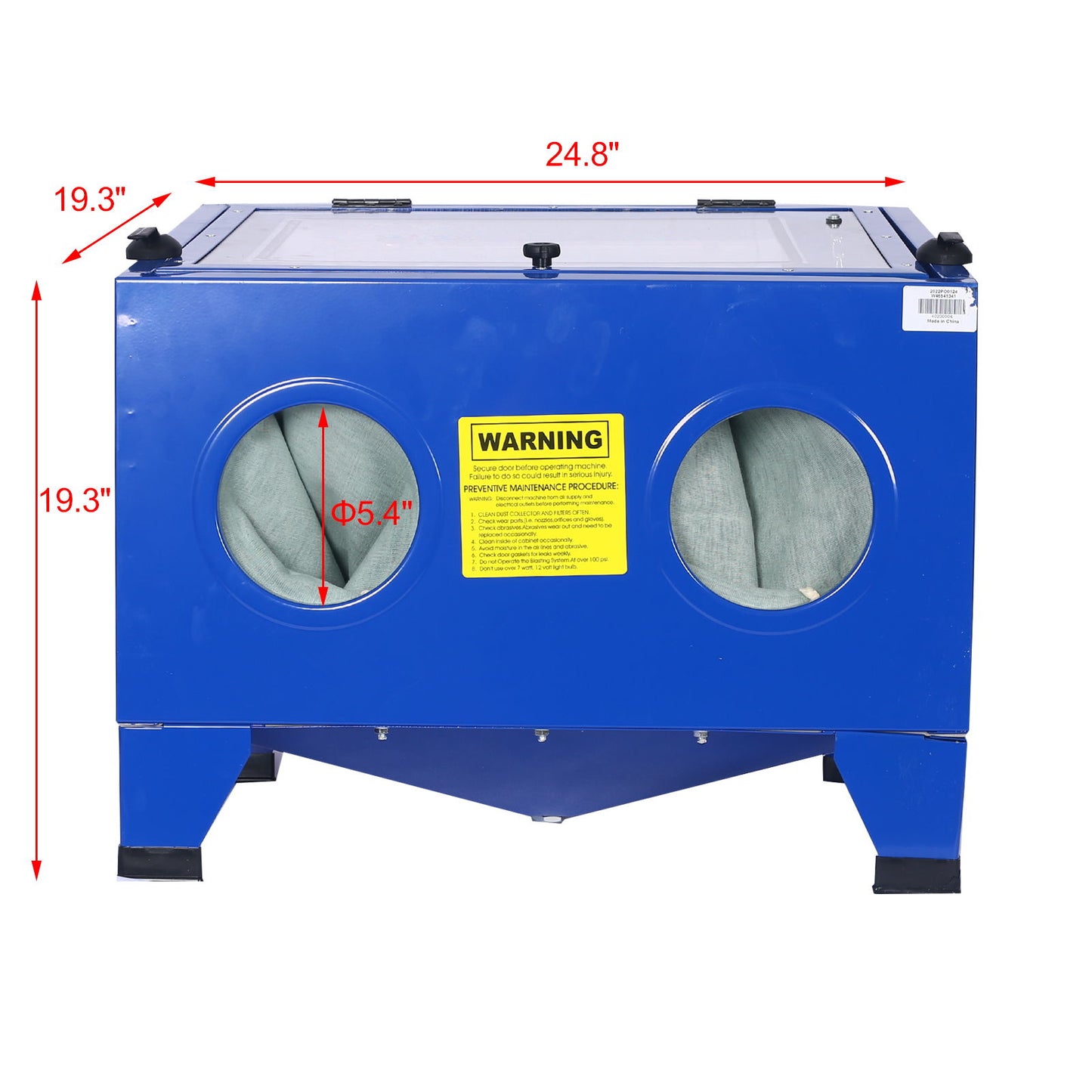 Bench Top Portable Sand Blaster Cabinet Kit 25 Gallon With 80 Psi Capacity - Blue Daily Nest