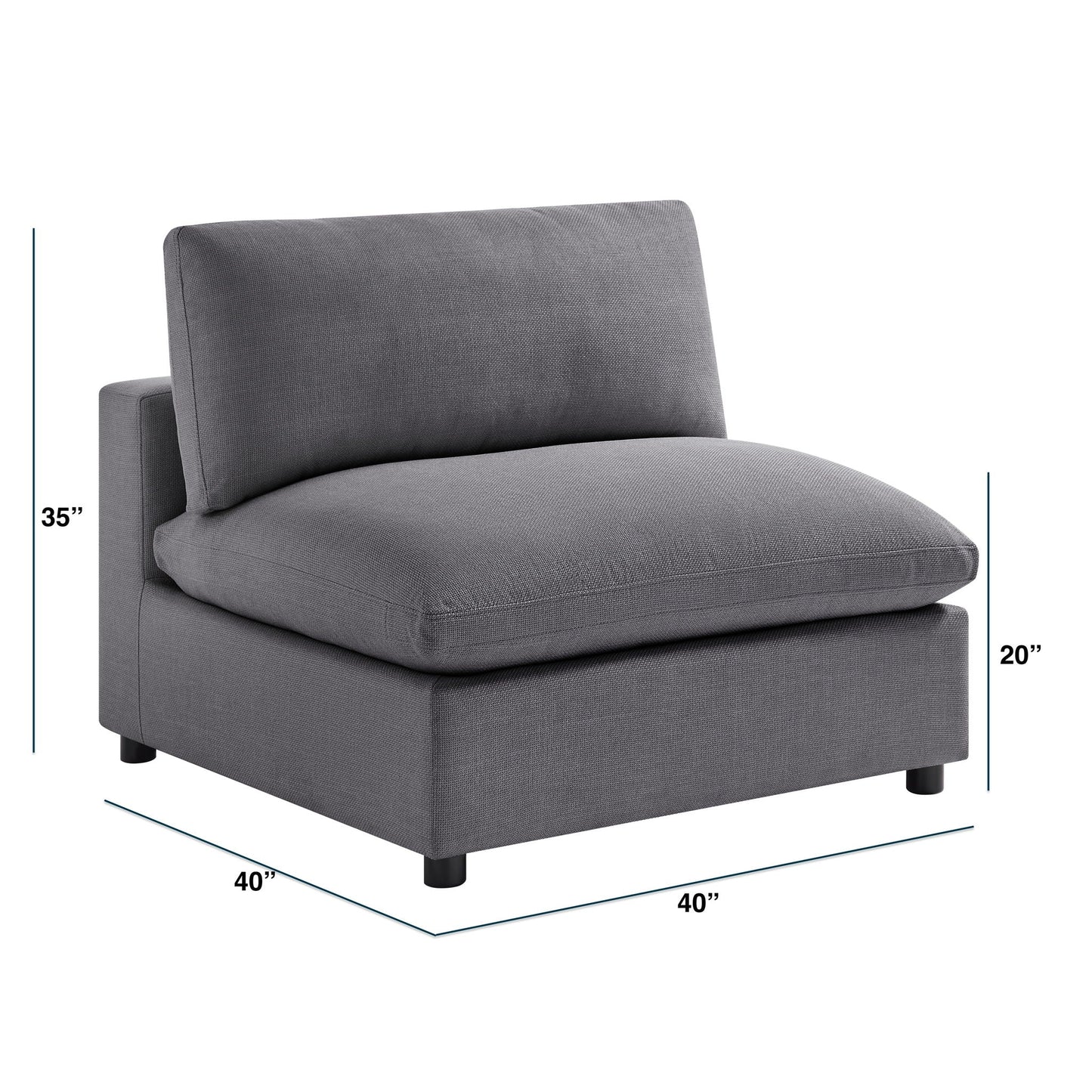 Cassandra - Armless Slipper Chair - Charcoal Gray Ridgecrest Home