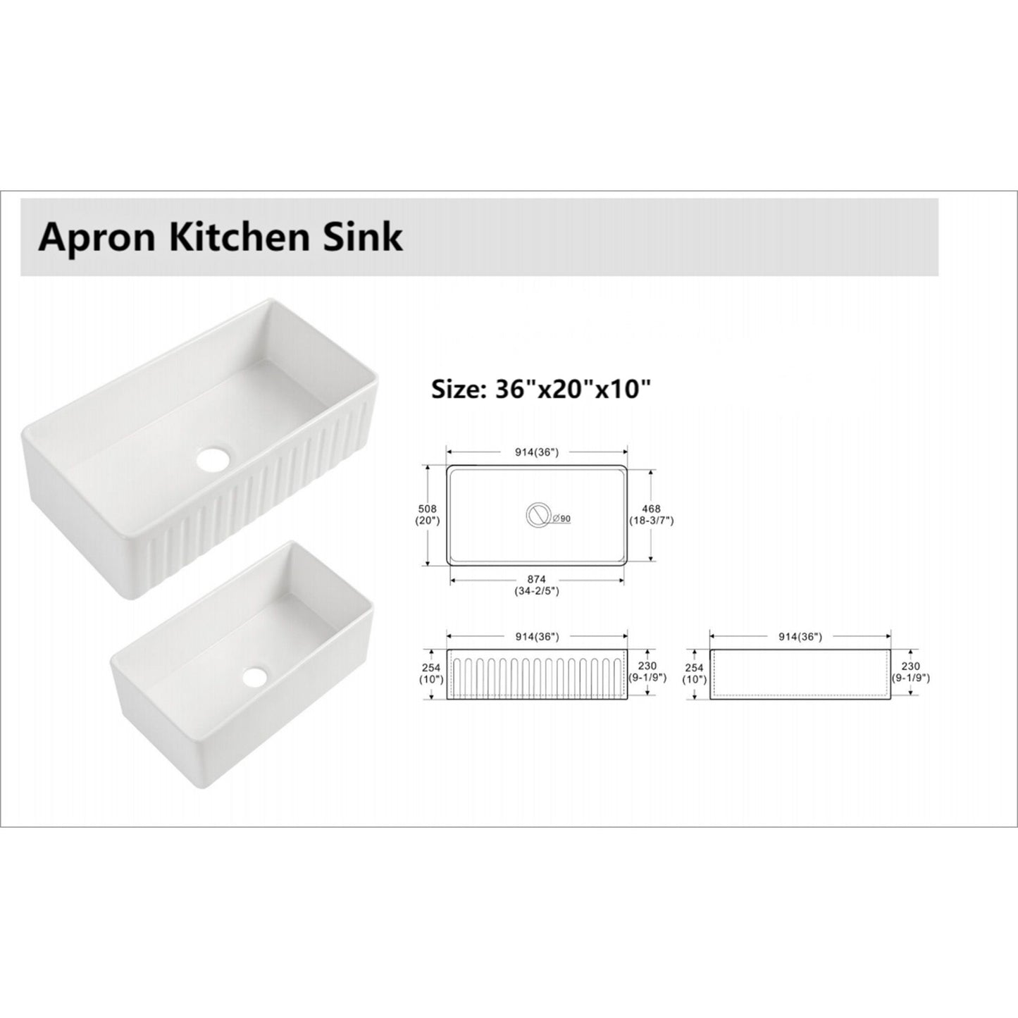 Ceramic Farmhouse Sink With Deep Basin And Stainless Steel Grid Daily Nest