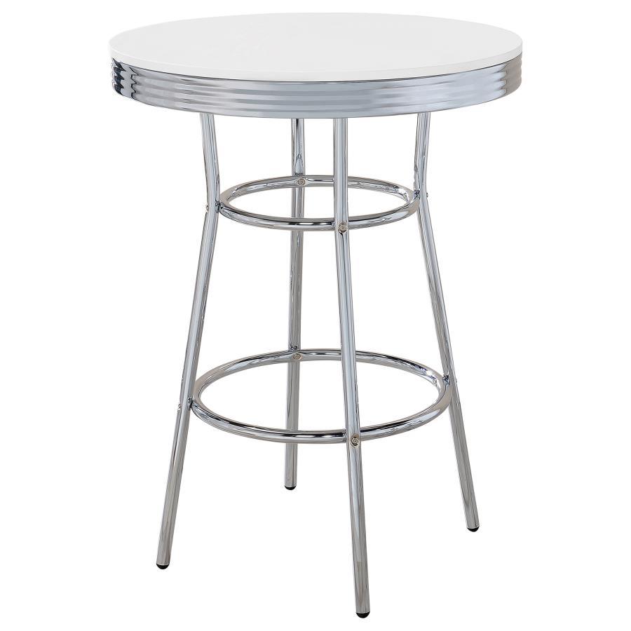 Retro - Round 30" 1950's Bistro Pub Height Bar Table CoasterEveryday