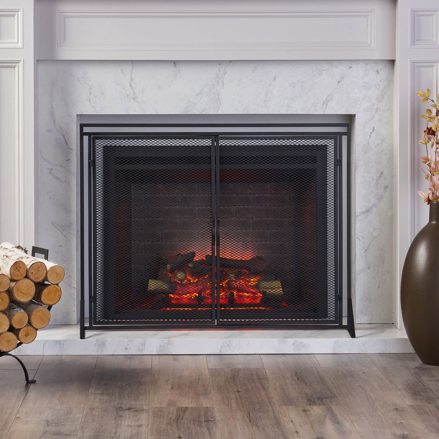 Samantha - Iron Fireplace Screen 2 Door Design Noble House