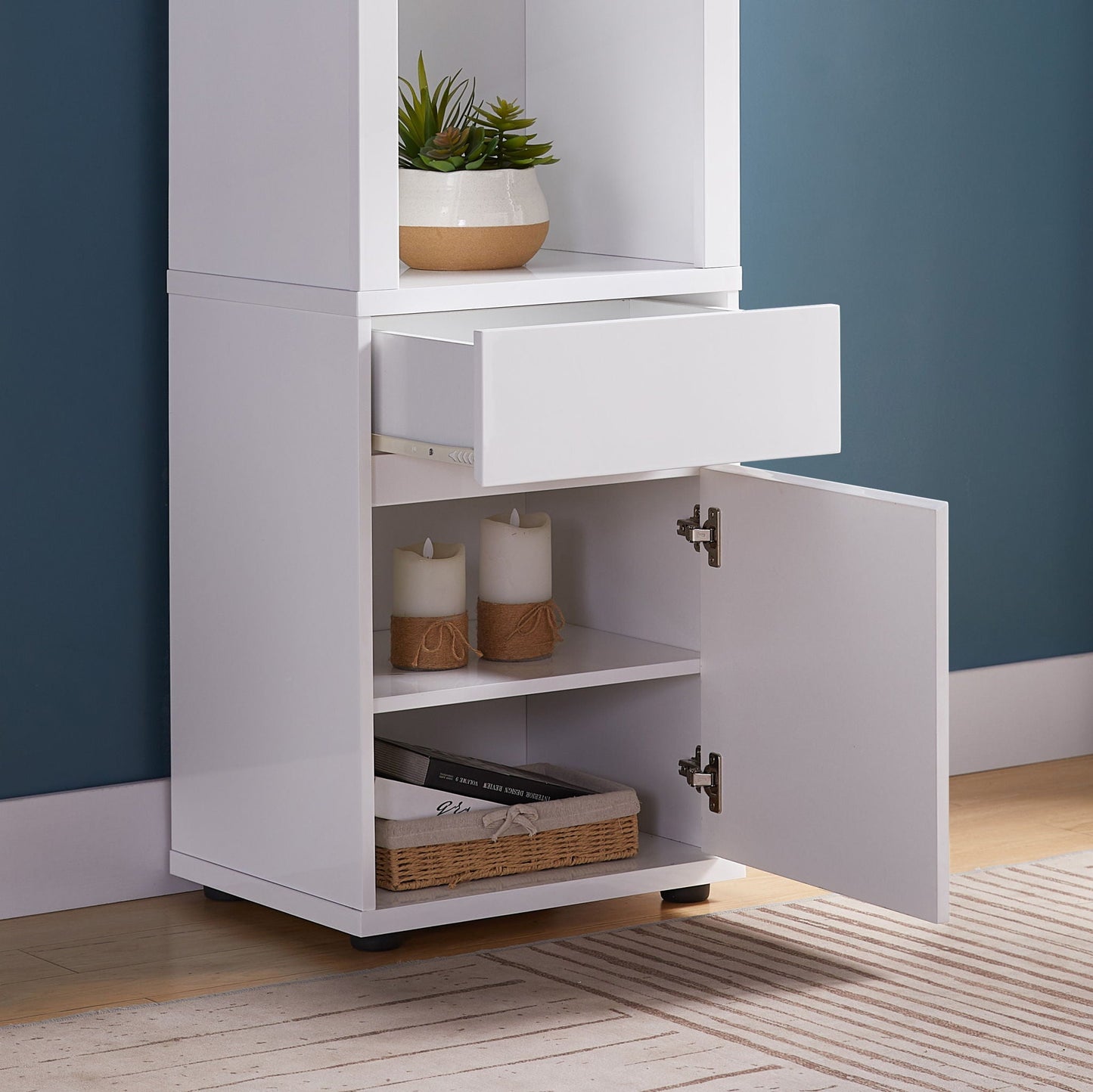 Modern Wine Showcasing Cabinet With Two Glass Shelves And Storage Cabinet Home Essentials