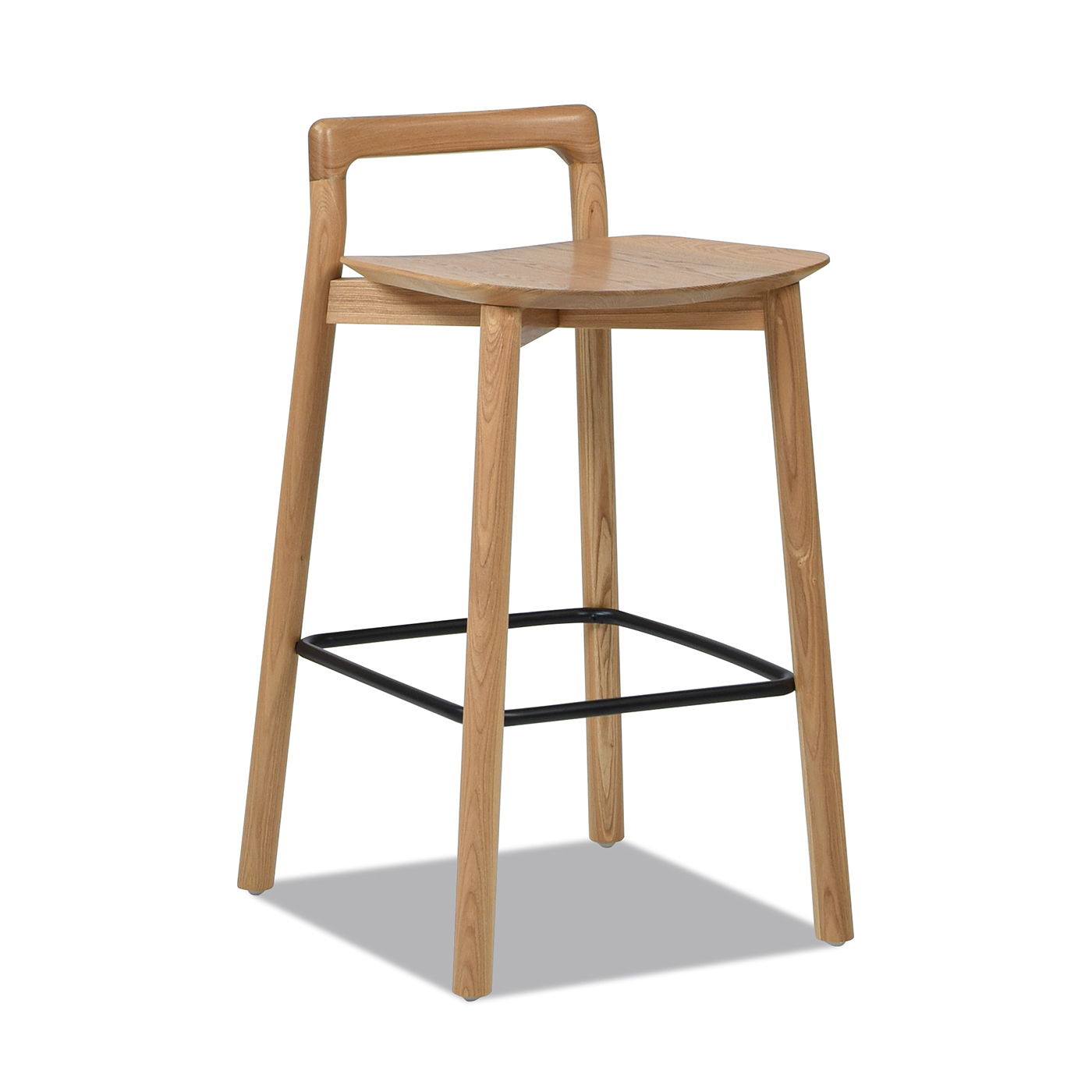 Sven - Modern Minimalist Low Back Counter Stool - Natural Blonde Ash Jennifer Taylor Home
