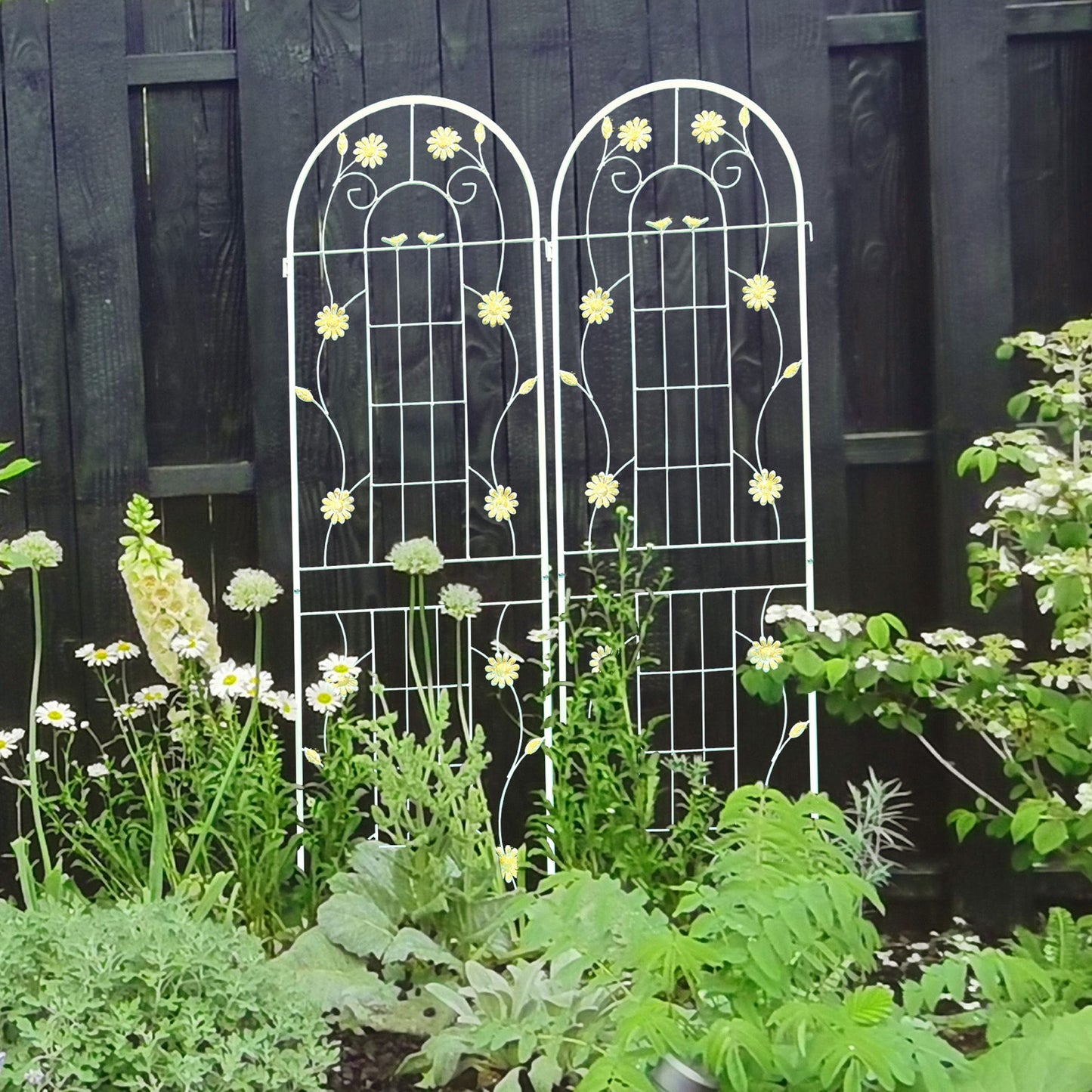 Metal Garden Trellis Rustproof Trellis For Climbing Plant Outdoor Flower Support Daily Nest