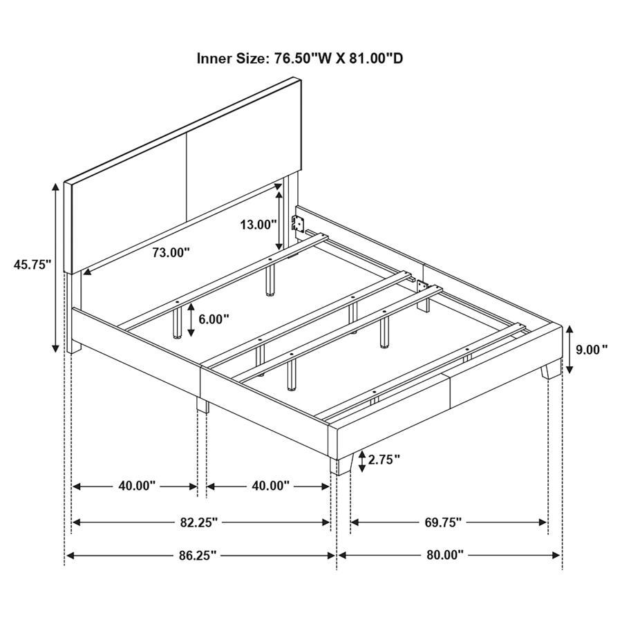 Dorian - Upholstered Panel Bed CoasterEveryday