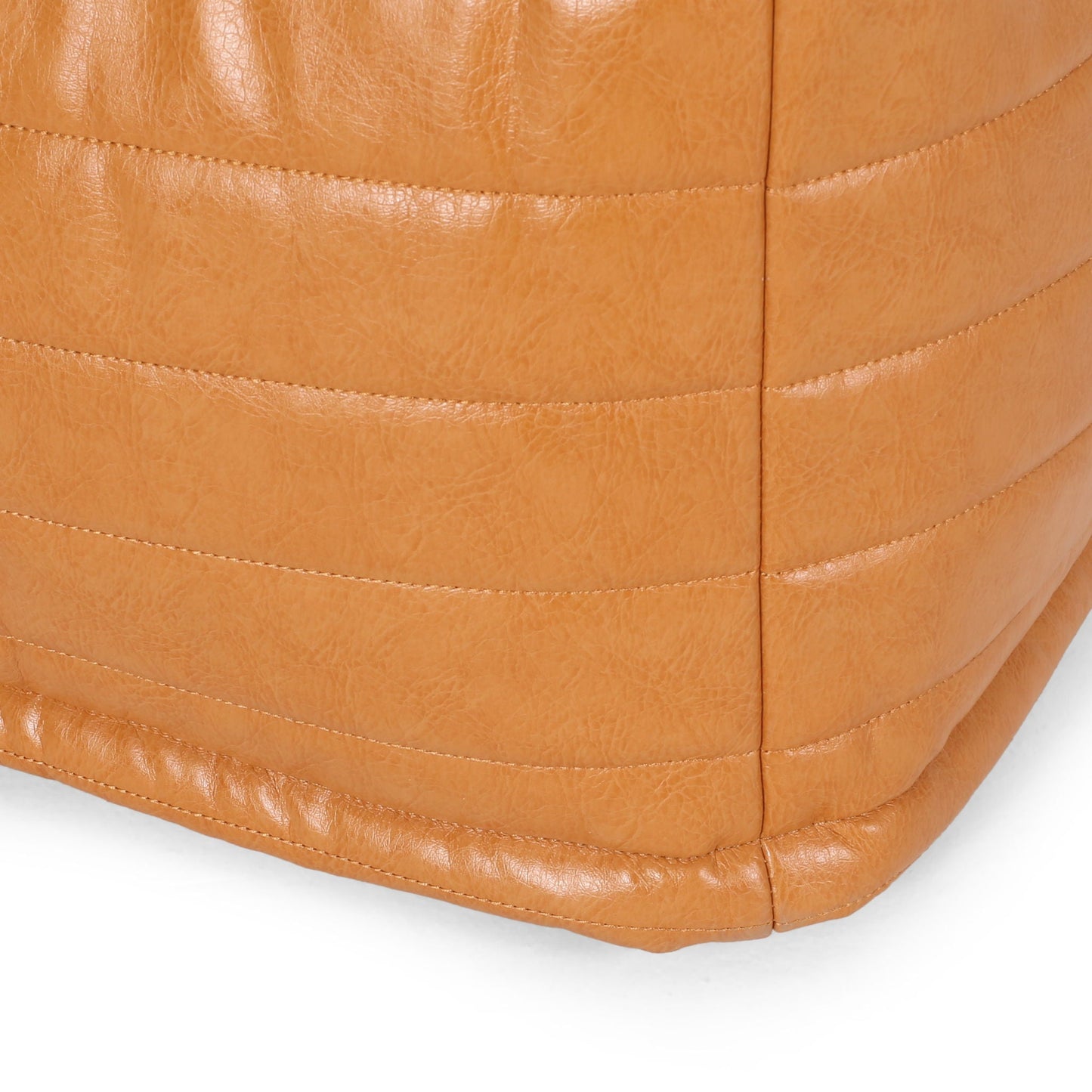 Bambo - Rectangle Pouf Ottoman Floor Cushion - Caramel Home Essentials