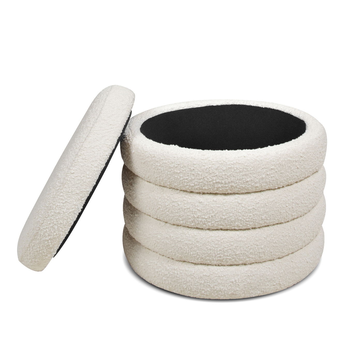 Fuji - Oversized Round Storage Ottoman Jennifer Taylor Home