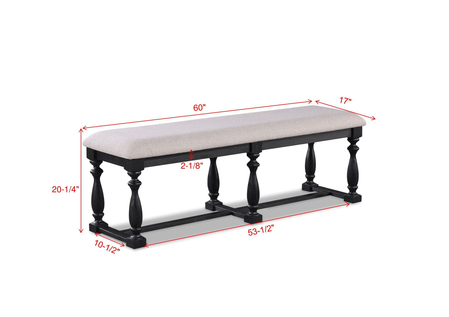 Regent - Bench - Charcoal Black Crown Mark