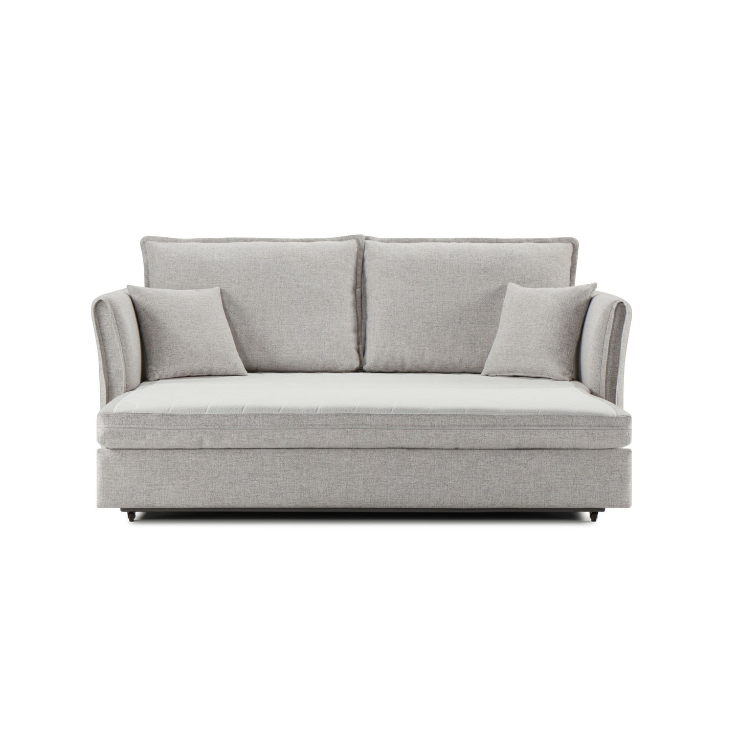 Oren - Chenille Sleeper Sectional Sofa With Storage 2 Toss Pillows - Gray Acme