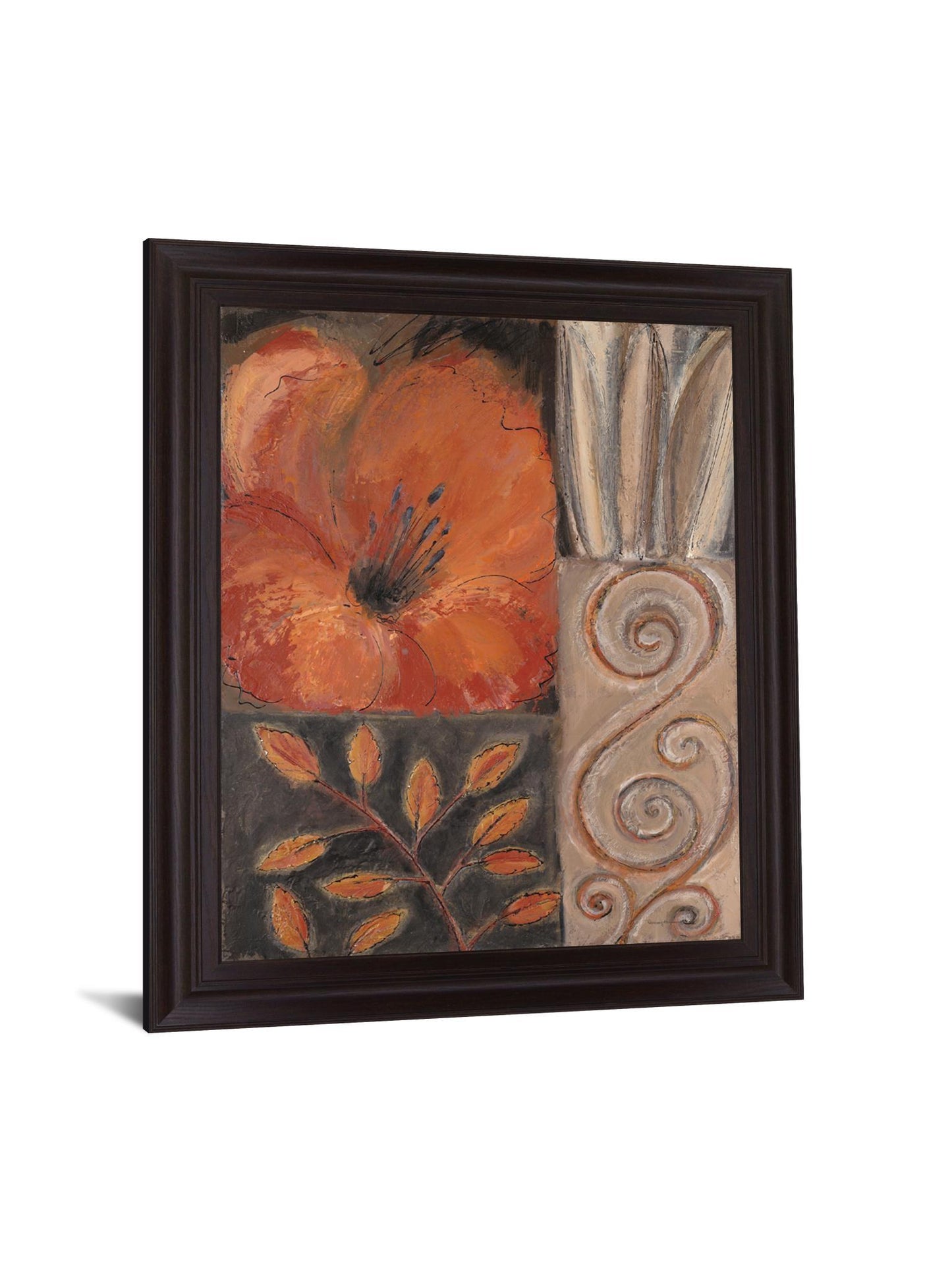 Spiraled Poppy - 28" x 34" Framed Wall Art Classy Art
