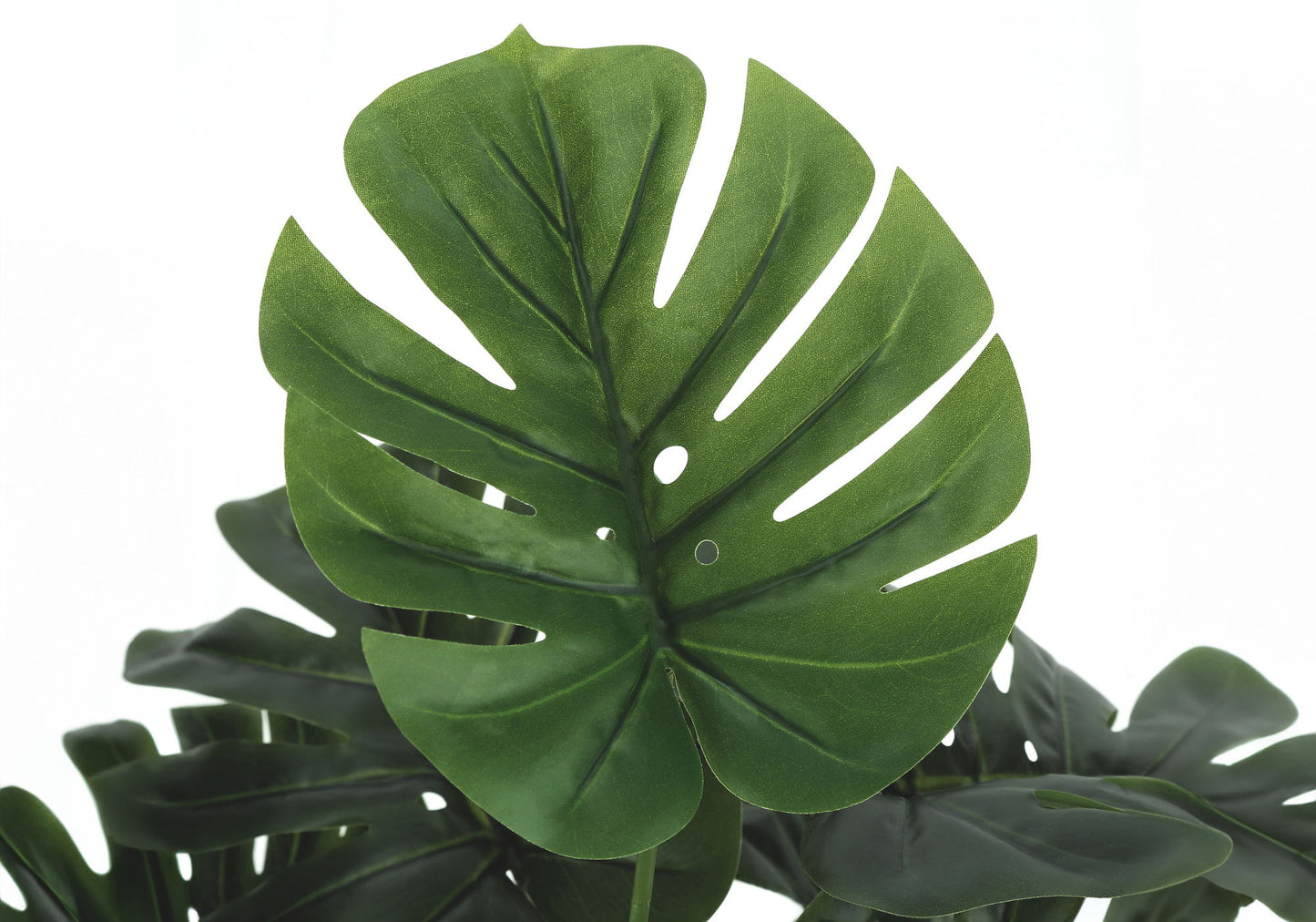 24" Tall, Artificial Plant, Monstera, Indoor, Faux, Fake, Table, Greenery, Potted, Real Touch, Decorative - Green / Black 8th Street