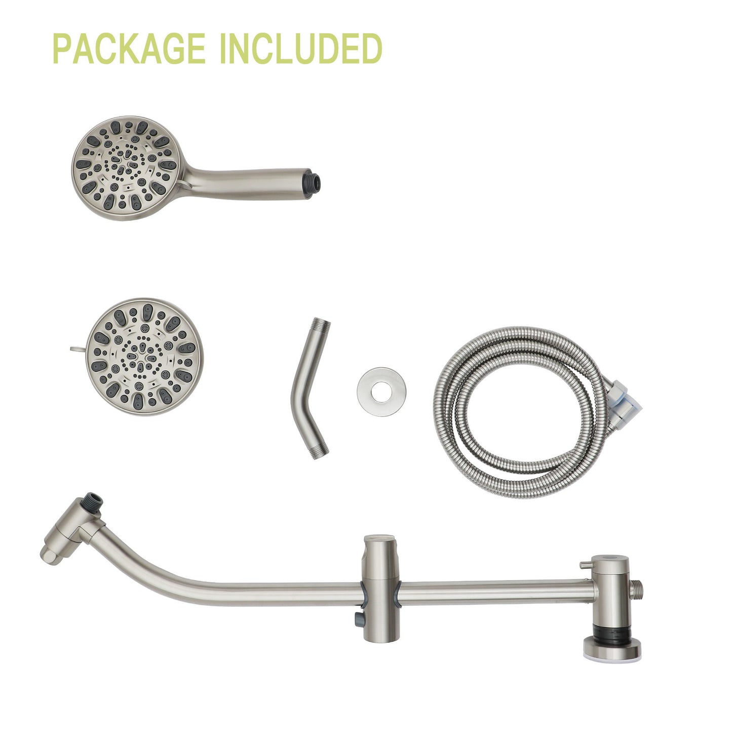 Multi Function Dual Shower Head Shower System With 4.7" Rain Showerhead, 7 Function Hand Shower, Adjustable Slide Bar Daily Nest