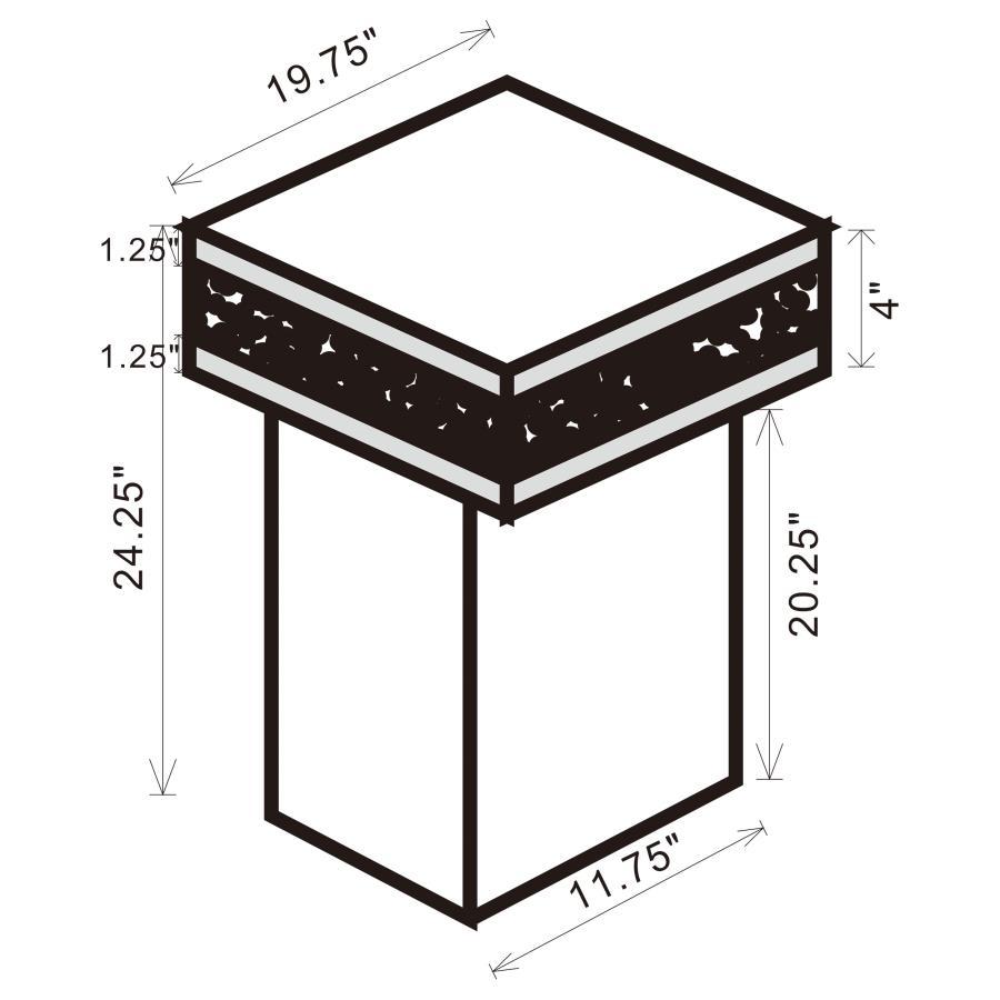 Elora - Square Mirrored Accent Side Table - Silver CoasterElevations