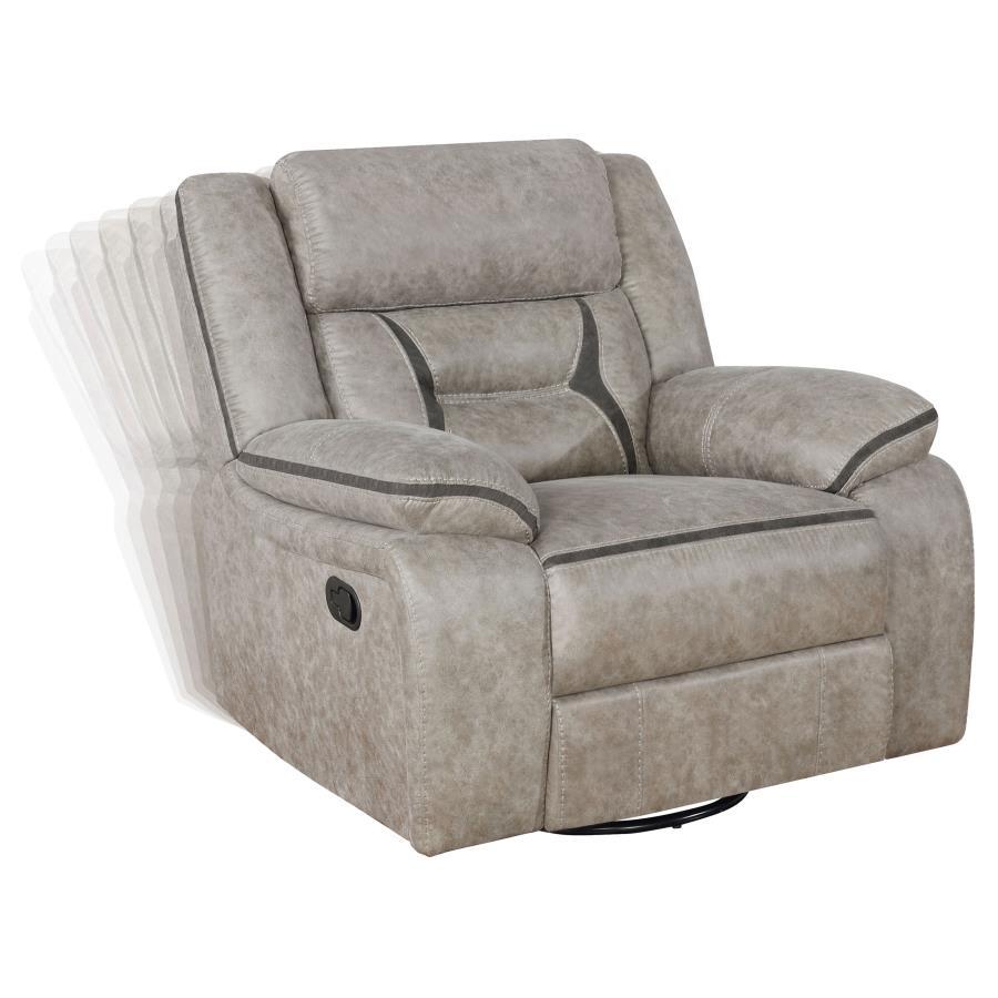 Greer - Upholstered Swivel Glider Recliner Chair CoasterEveryday