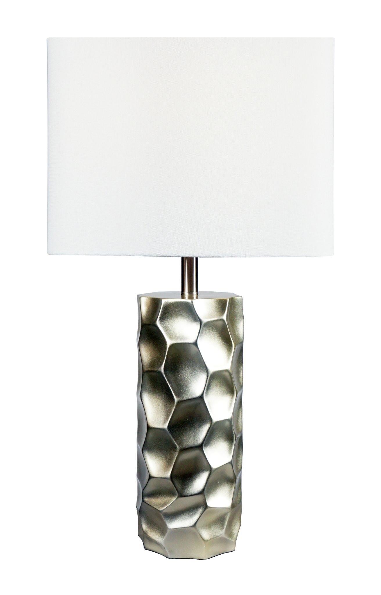 Table Lamp - Metallic And White Crown Mark