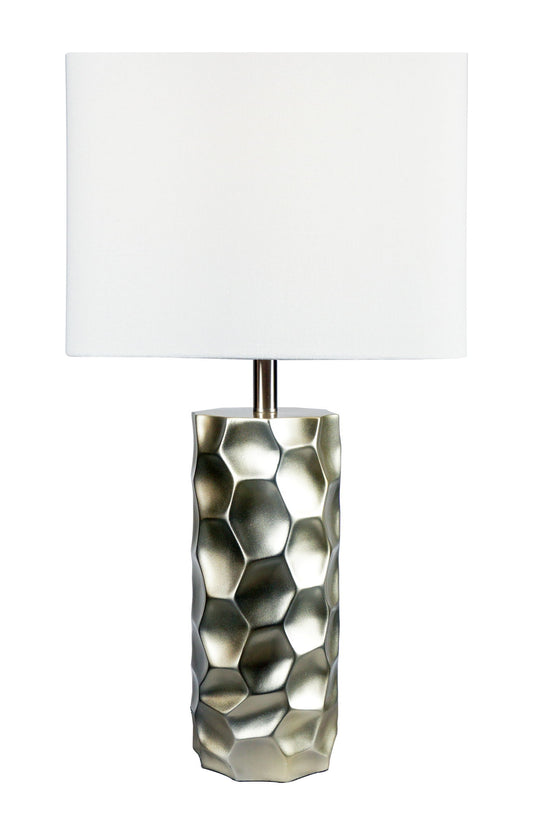 Table Lamp - Metallic And White Crown Mark