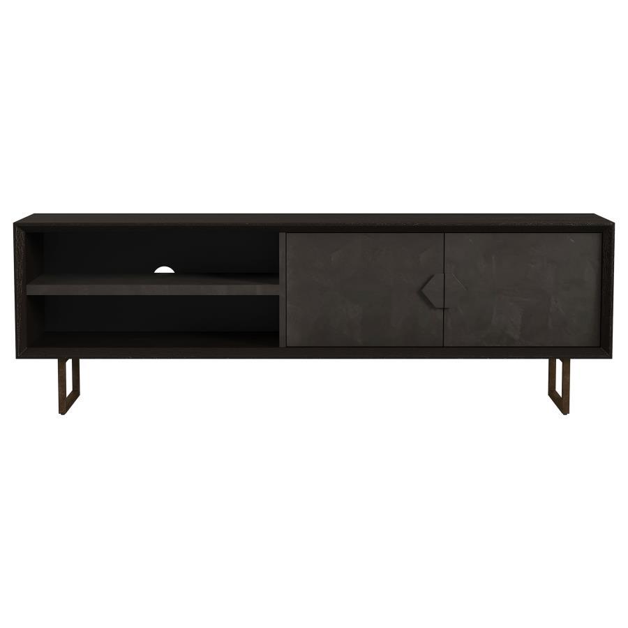 Marsden - 2 Door Mango Wood TV Stand - Charcoal Black Coaster Fine Furniture