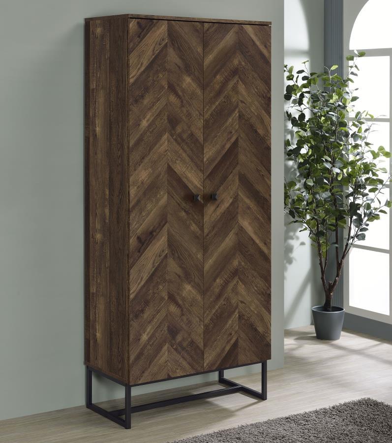 Carolyn - 2 Door Engineered Wood Accent Cabinet - Rustic Oak CoasterEveryday