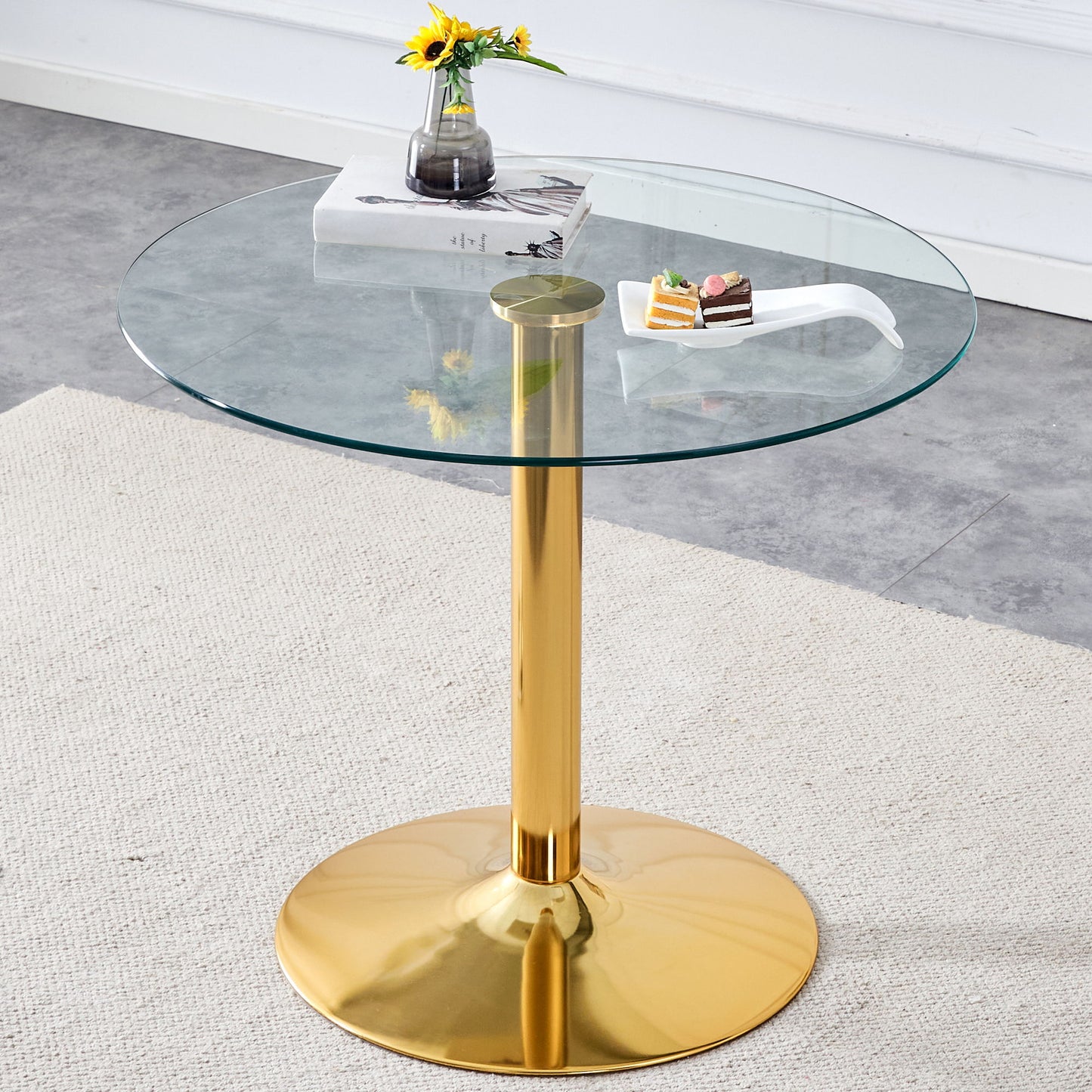 Modern Minimalist Round Dining Table With Glass Top Home Essentials