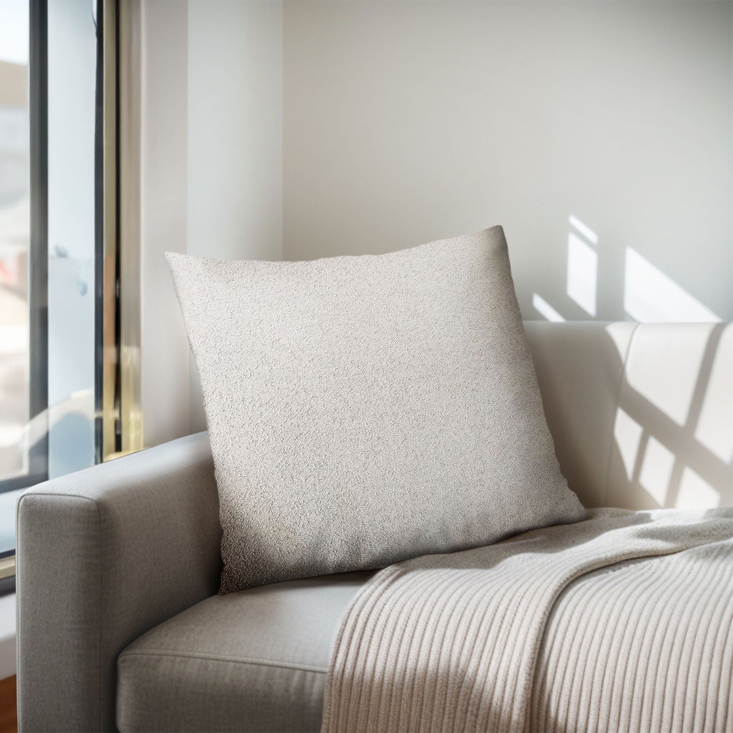Scarlett - Solid Square Pillow - Med Gray Chapel Hill