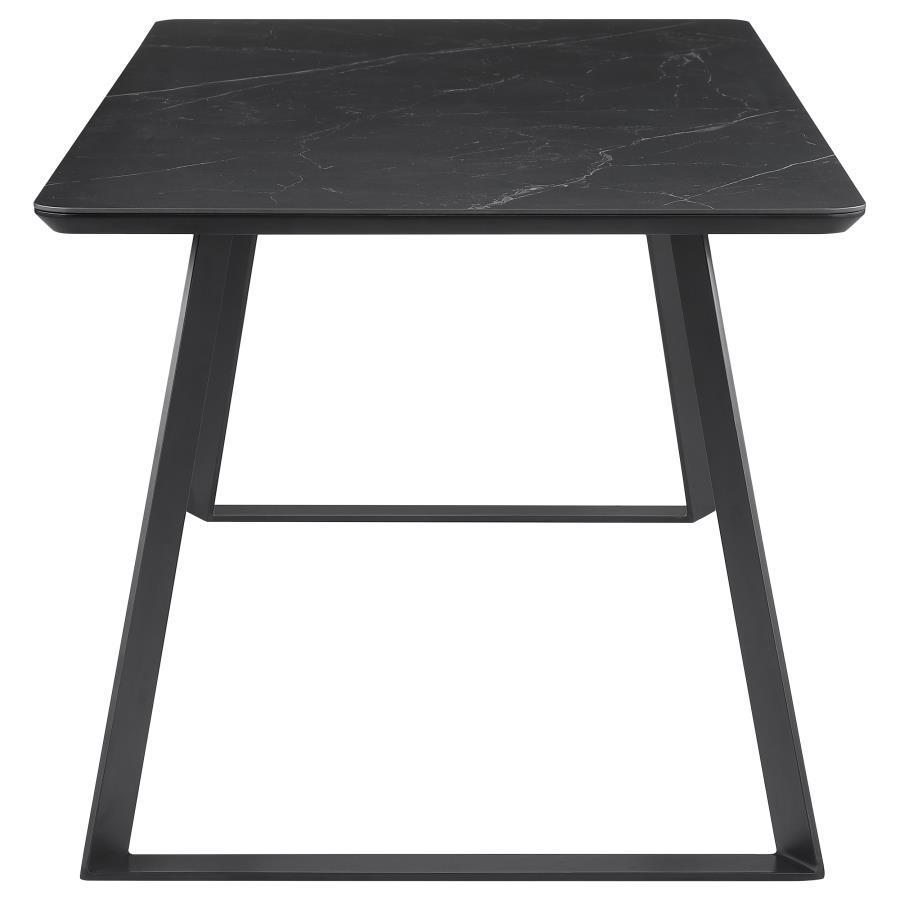 Smith - Rectangular Ceramic Top Dining Table - Black CoasterEssence